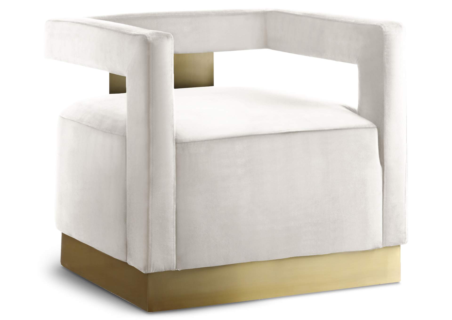 Armani Cream Velvet Accent Chair,Meridian Furniture