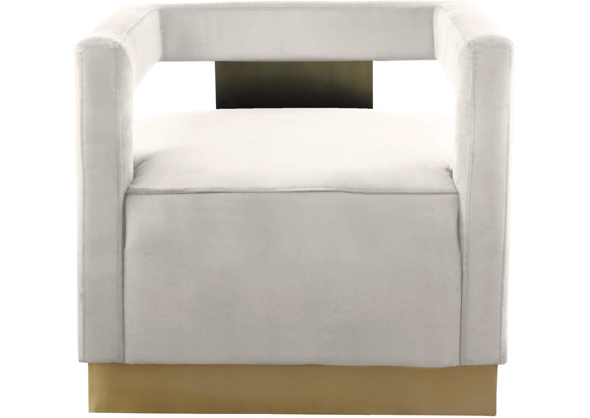 Armani Cream Velvet Accent Chair,Meridian Furniture