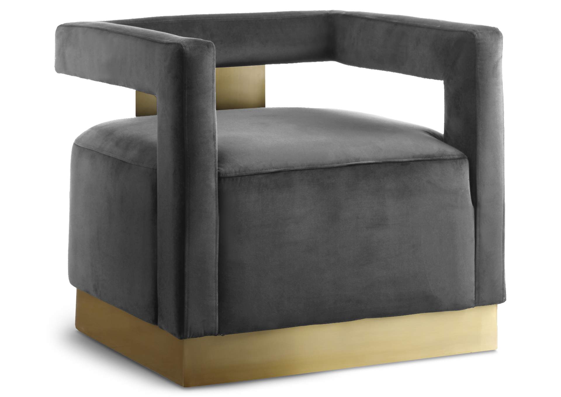 Armani Grey Velvet Accent Chair,Meridian Furniture