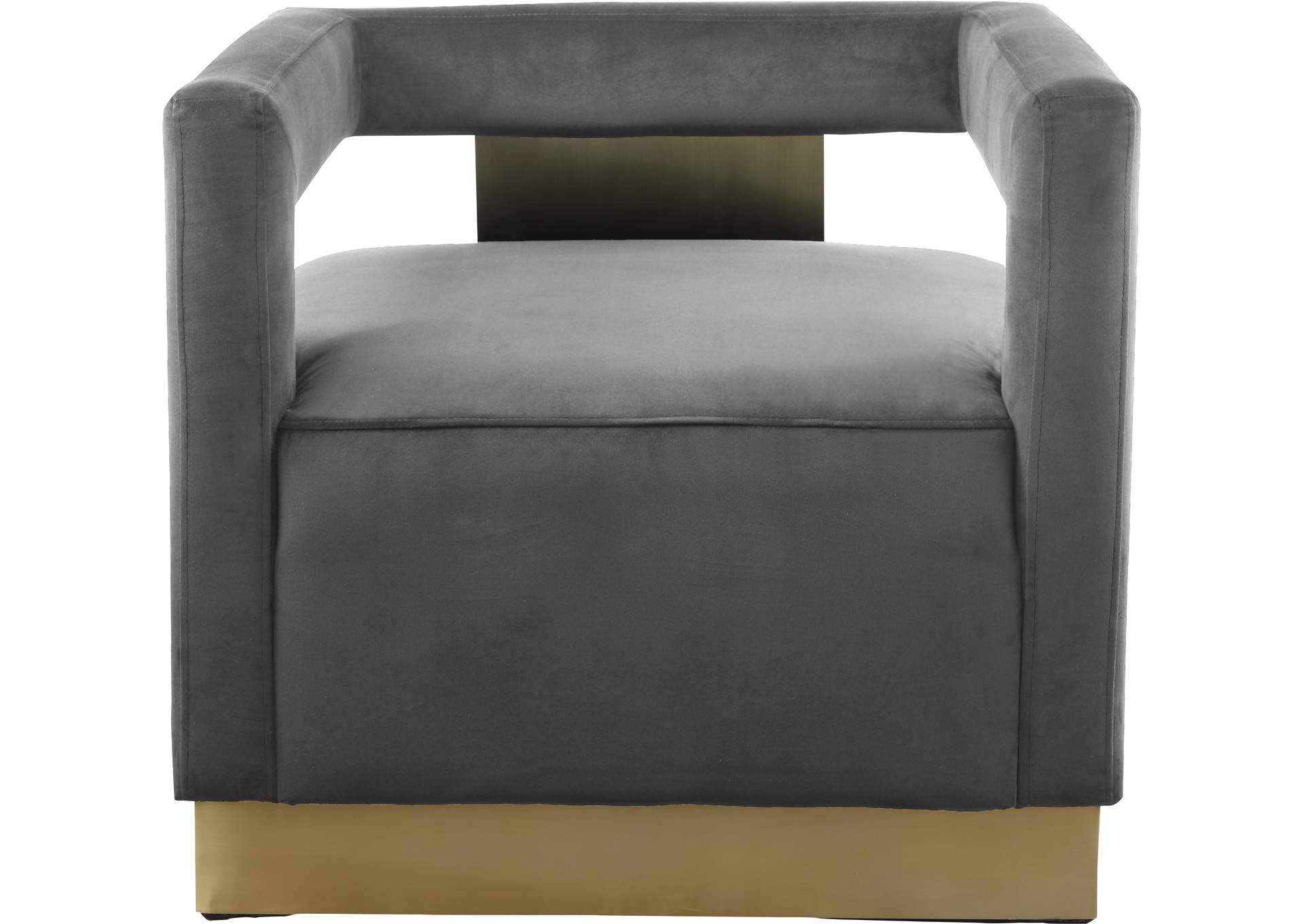 Armani Grey Velvet Accent Chair,Meridian Furniture