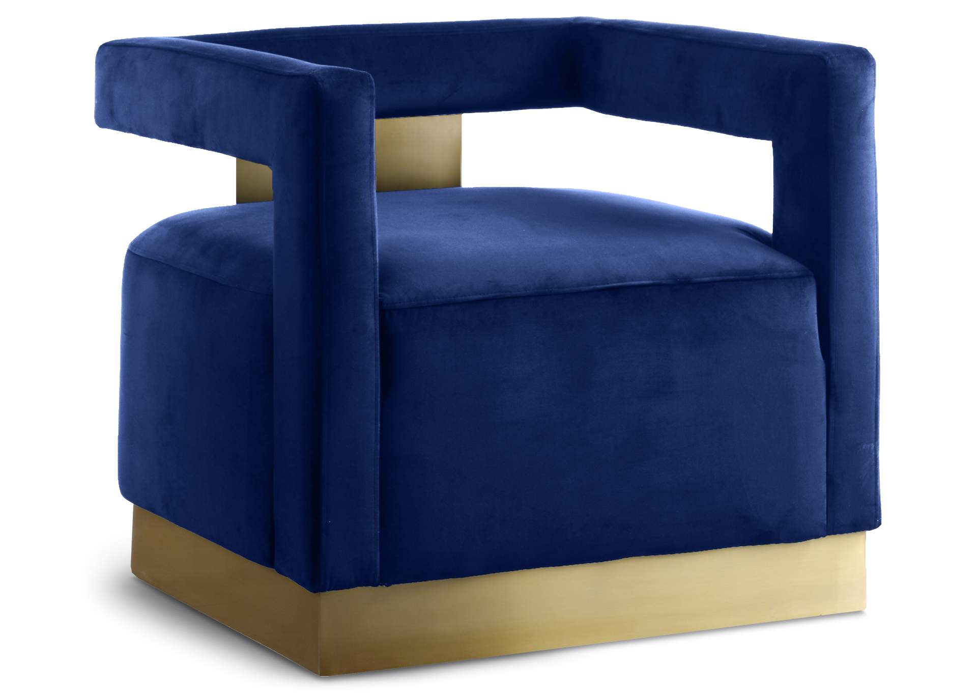 Armani Navy Velvet Accent Chair,Meridian Furniture