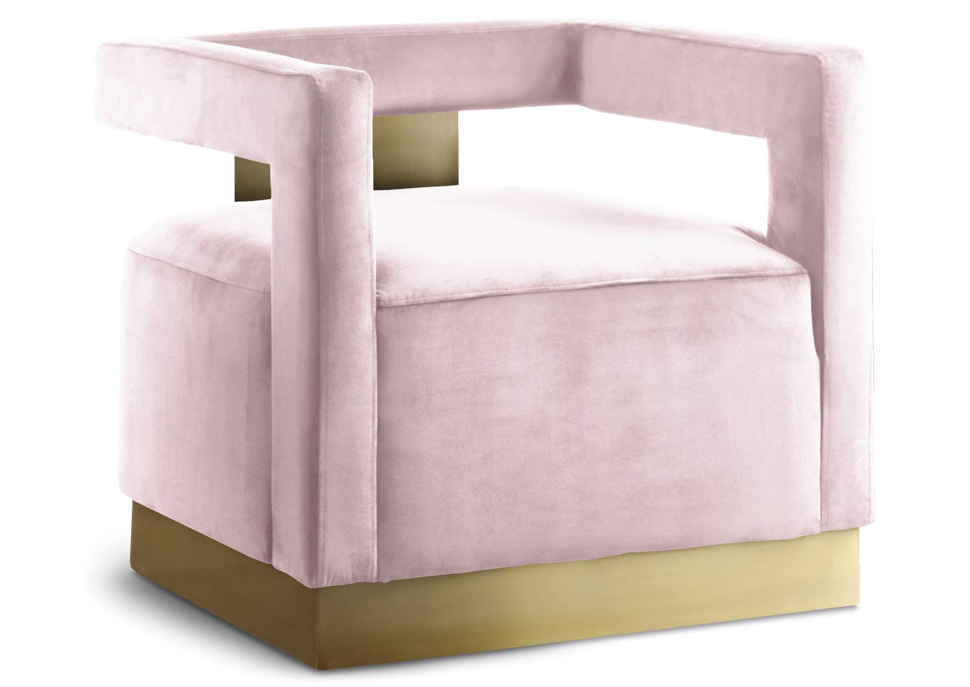 Armani Pink Velvet Accent Chair,Meridian Furniture