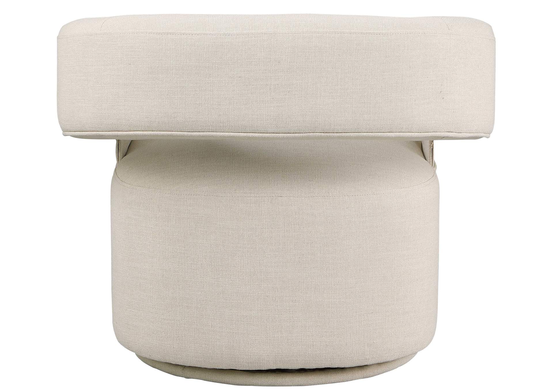 Niya Beige Linen Textured Fabric Swivel Accent Chair,Meridian Furniture