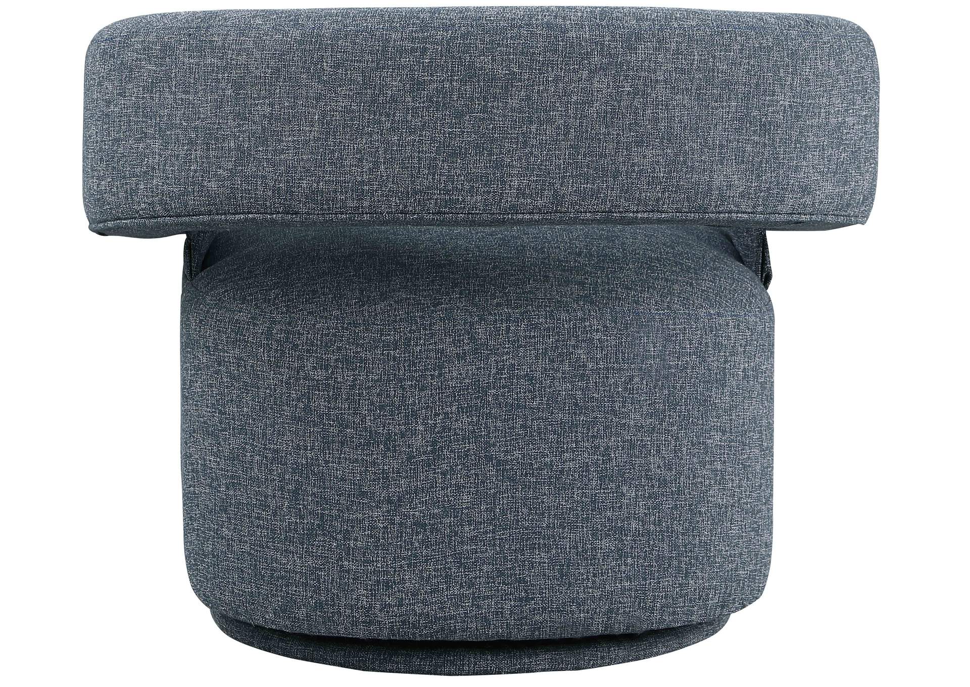 Niya Blue Linen Textured Fabric Swivel Accent Chair,Meridian Furniture