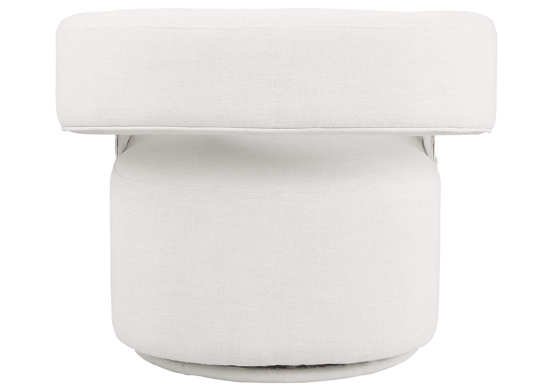 Niya Cream Linen Textured Fabric Swivel Accent Chair,Meridian Furniture