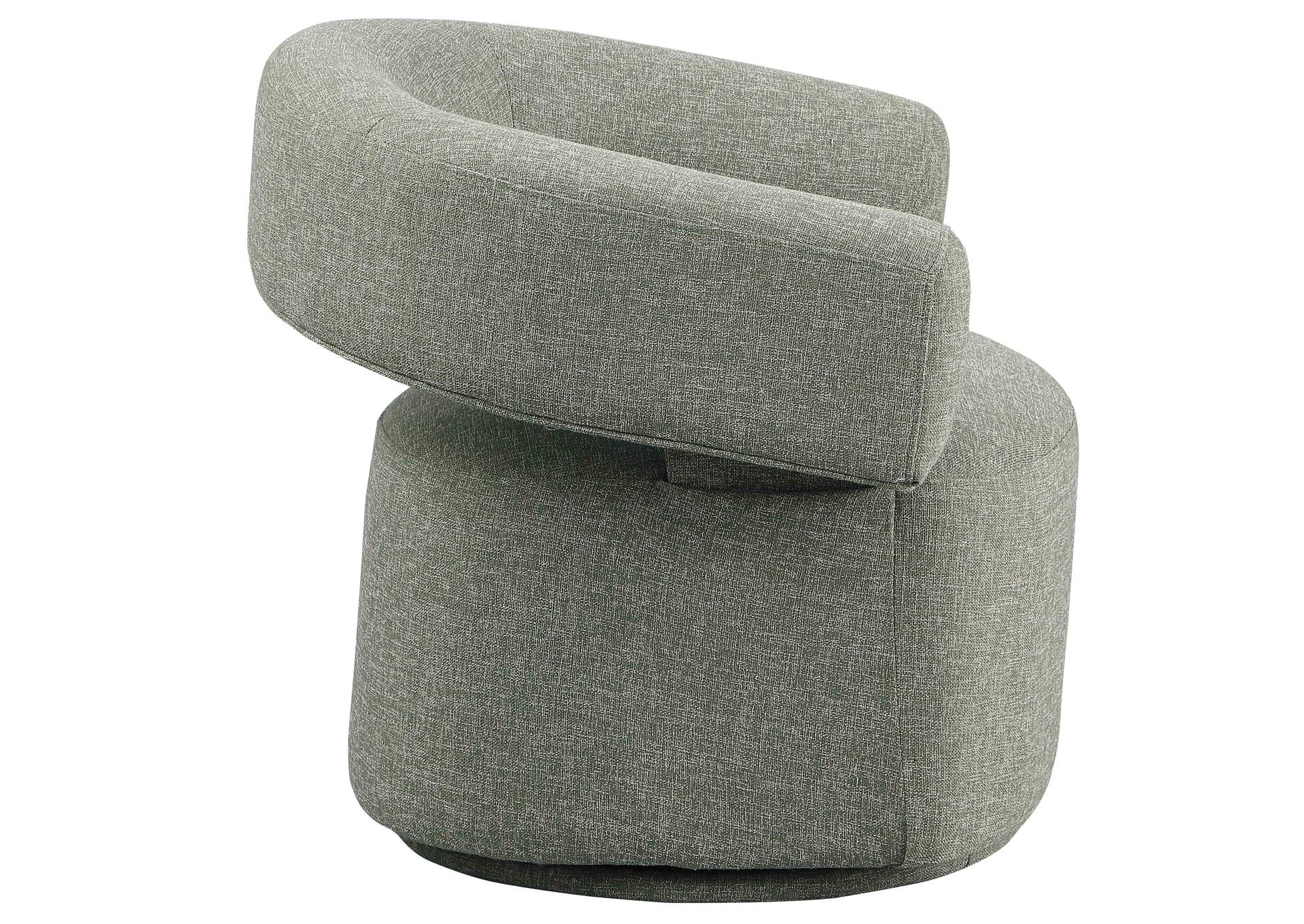 Niya Green Linen Textured Fabric Swivel Accent Chair,Meridian Furniture