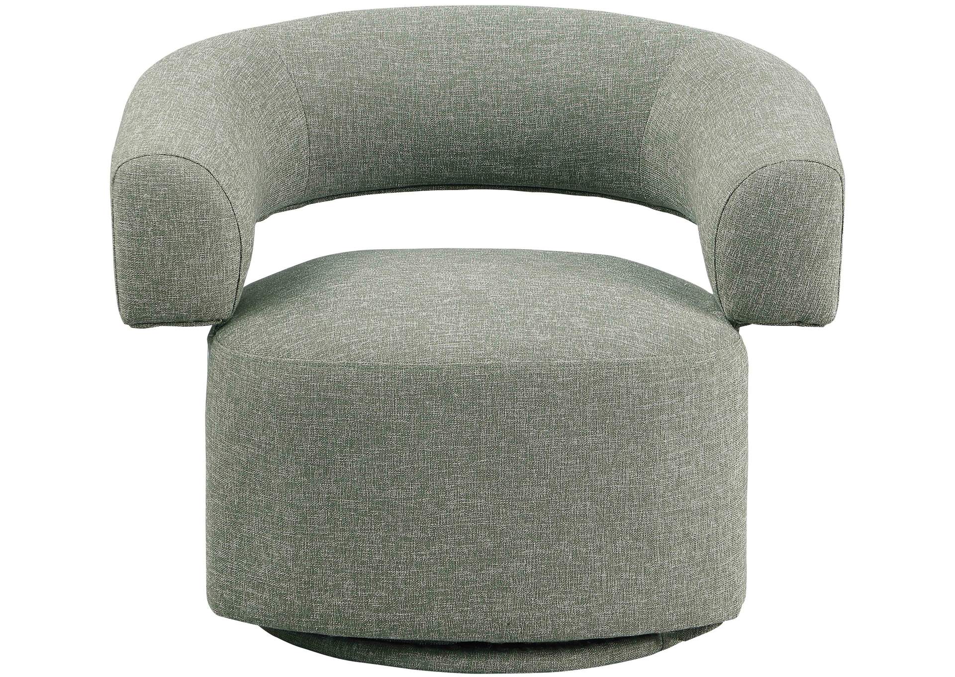 Niya Green Linen Textured Fabric Swivel Accent Chair,Meridian Furniture
