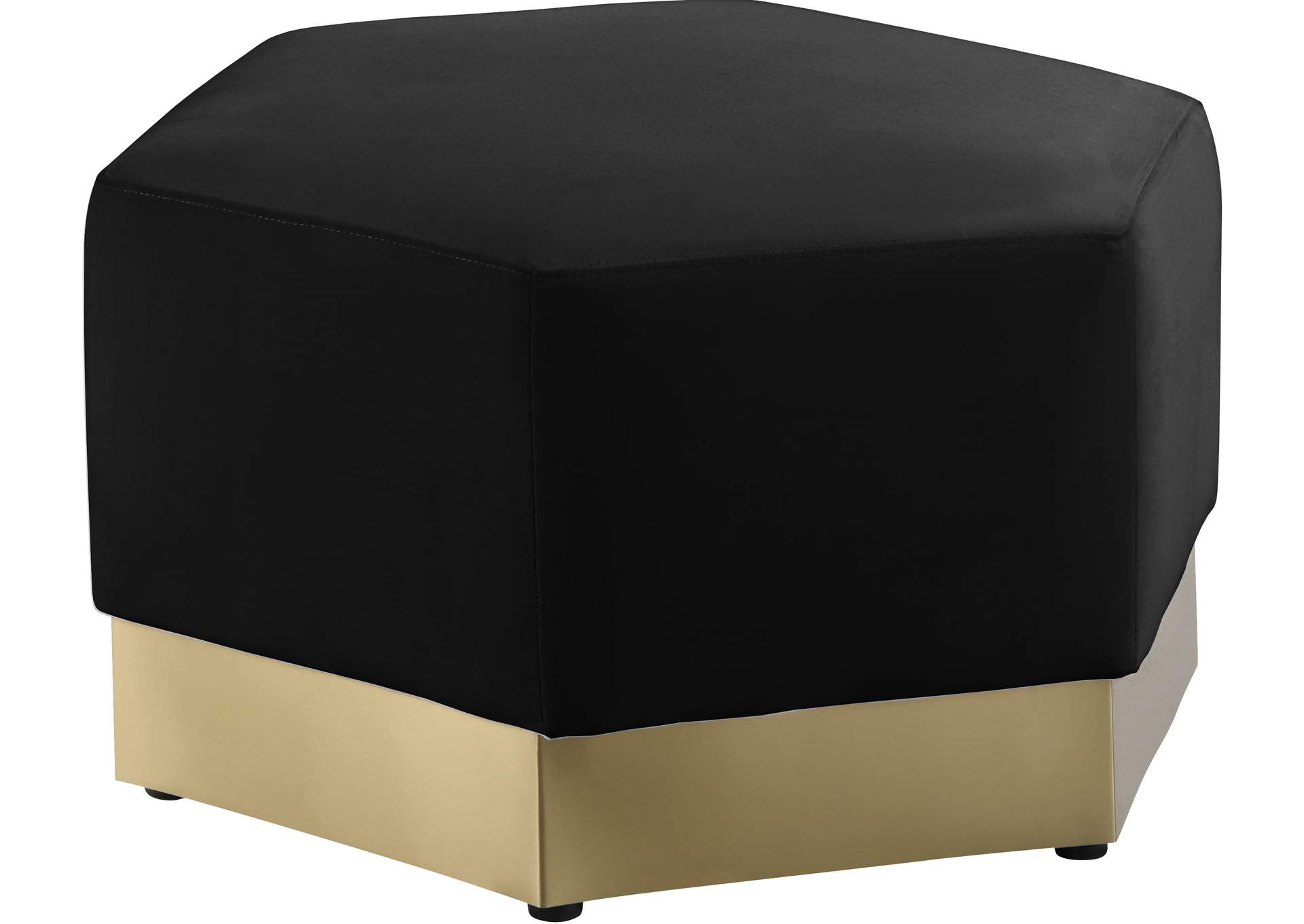 Marquis Black Velvet Ottoman,Meridian Furniture