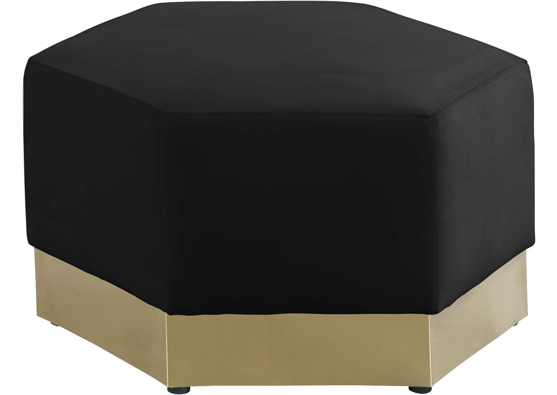 Marquis Black Velvet Ottoman,Meridian Furniture