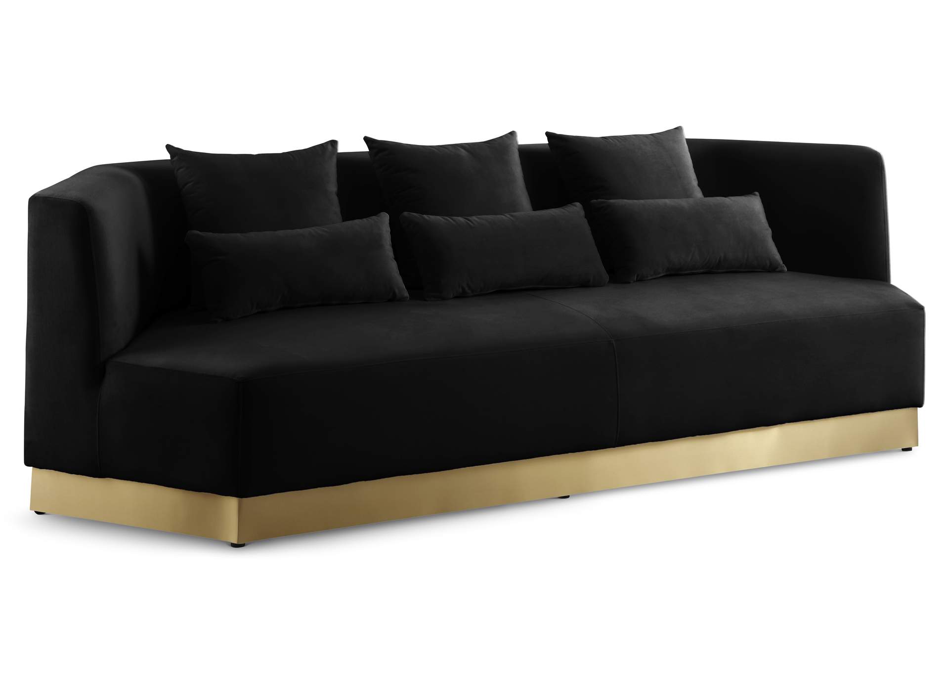 Marquis Black Velvet Sofa,Meridian Furniture