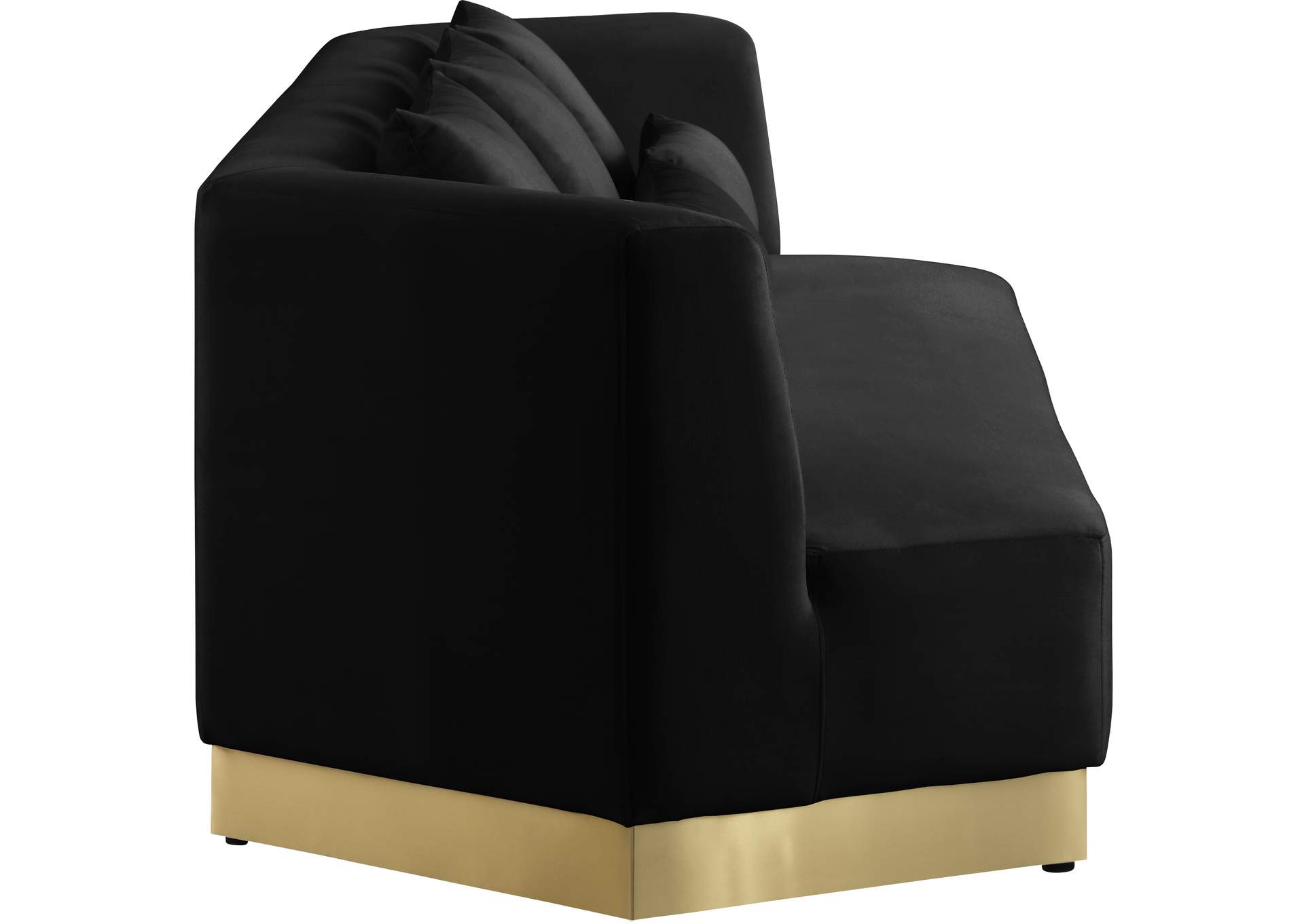 Marquis Black Velvet Sofa,Meridian Furniture