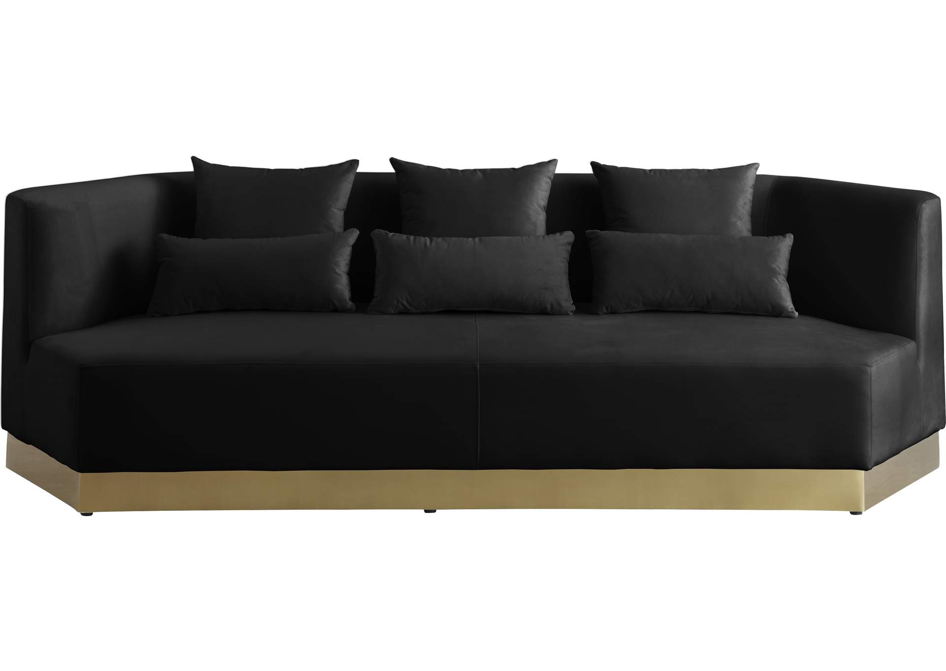 Marquis Black Velvet Sofa,Meridian Furniture