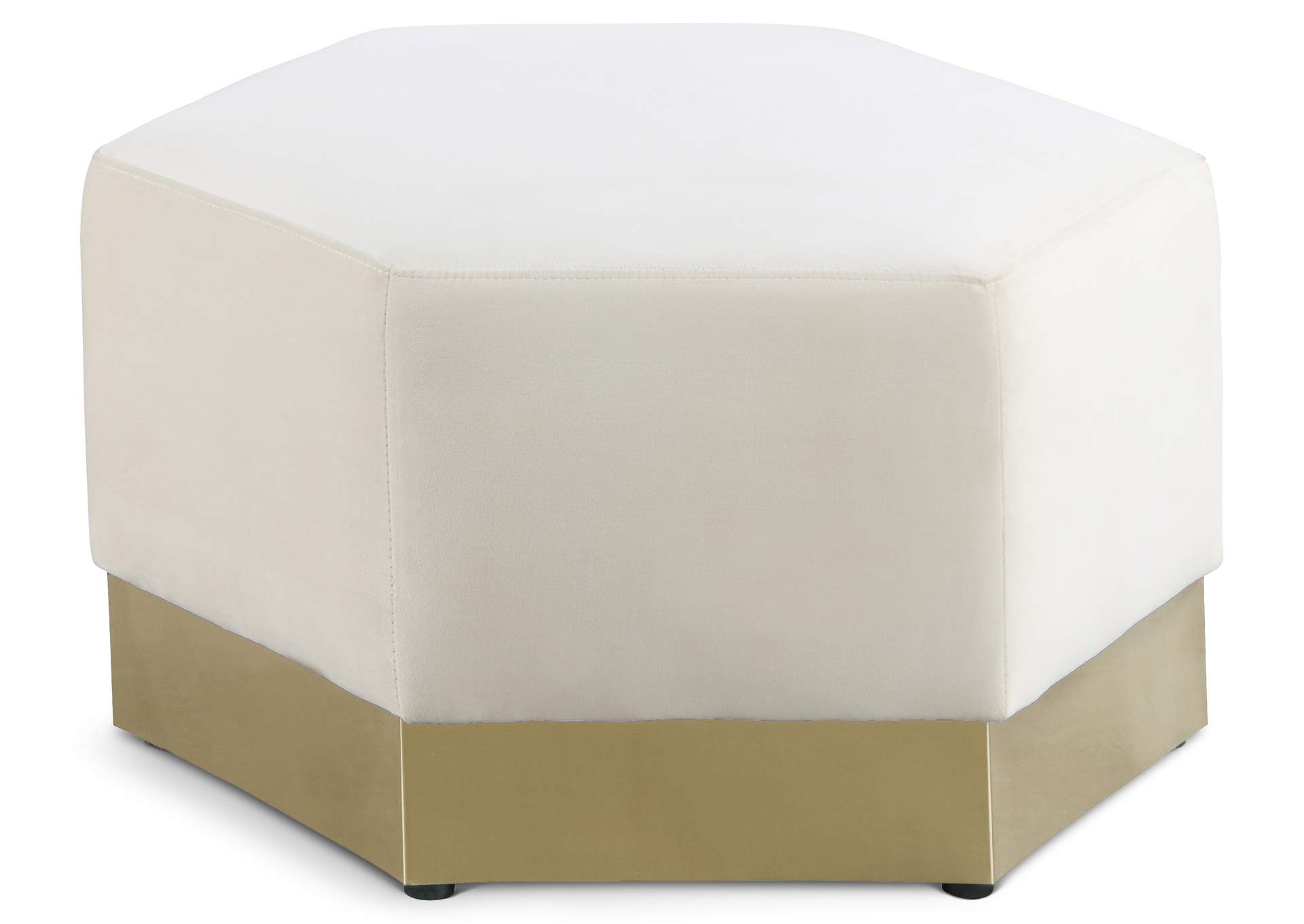 Marquis Cream Velvet Ottoman,Meridian Furniture