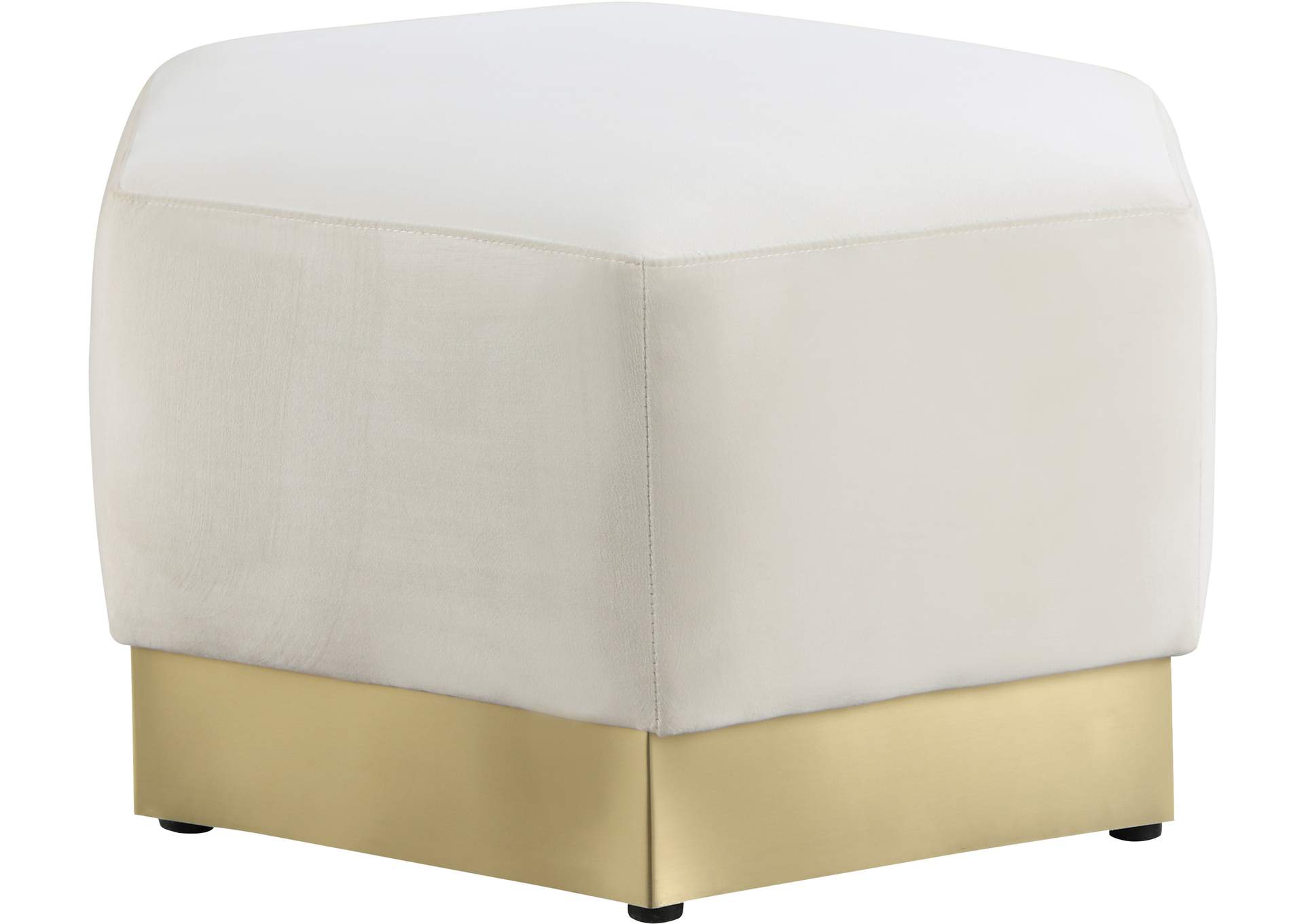 Marquis Cream Velvet Ottoman,Meridian Furniture