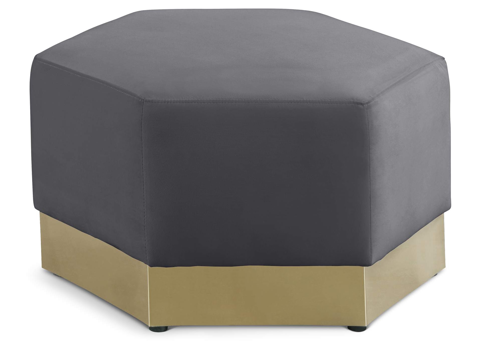 Marquis Grey Velvet Ottoman,Meridian Furniture