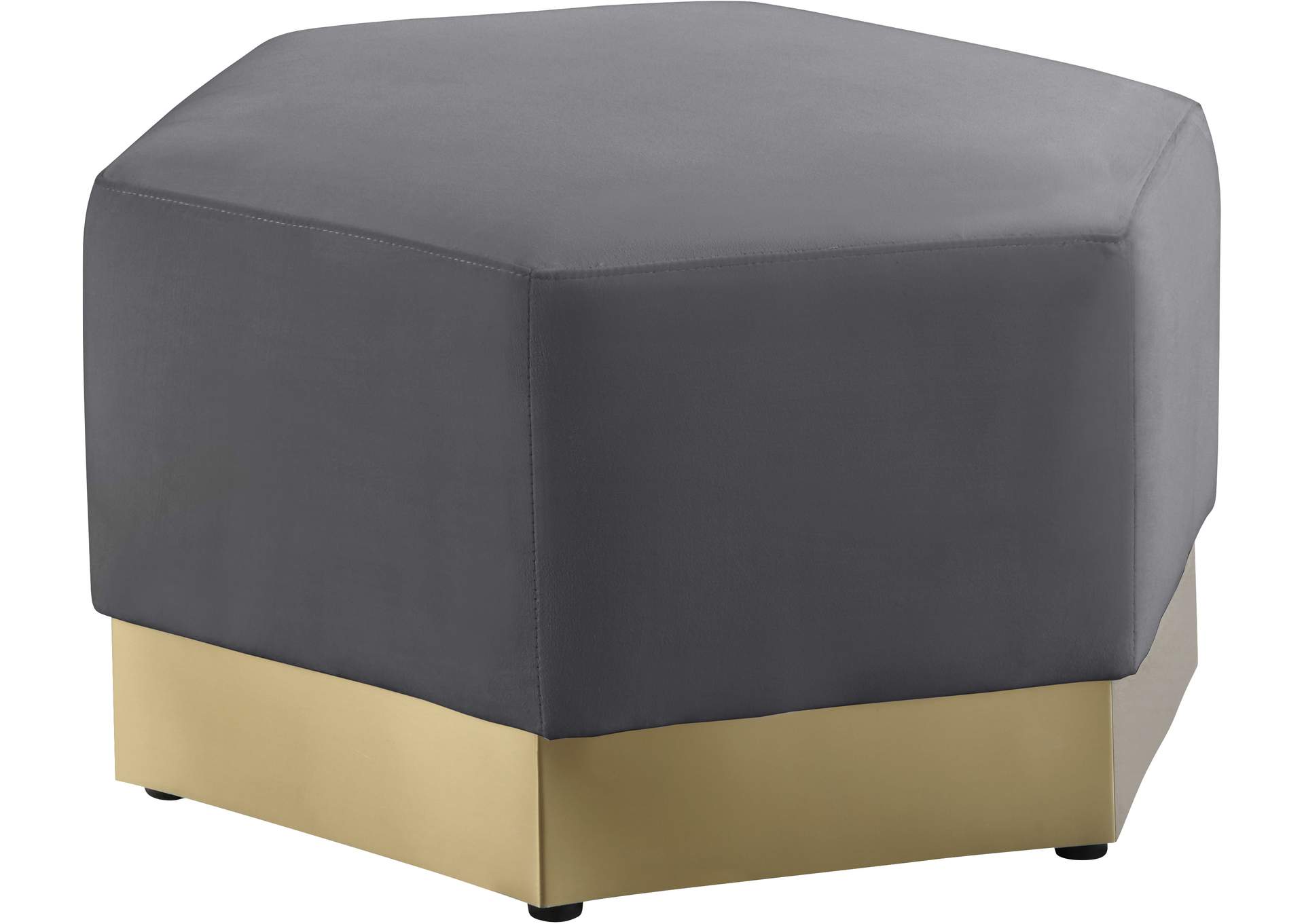 Marquis Grey Velvet Ottoman,Meridian Furniture