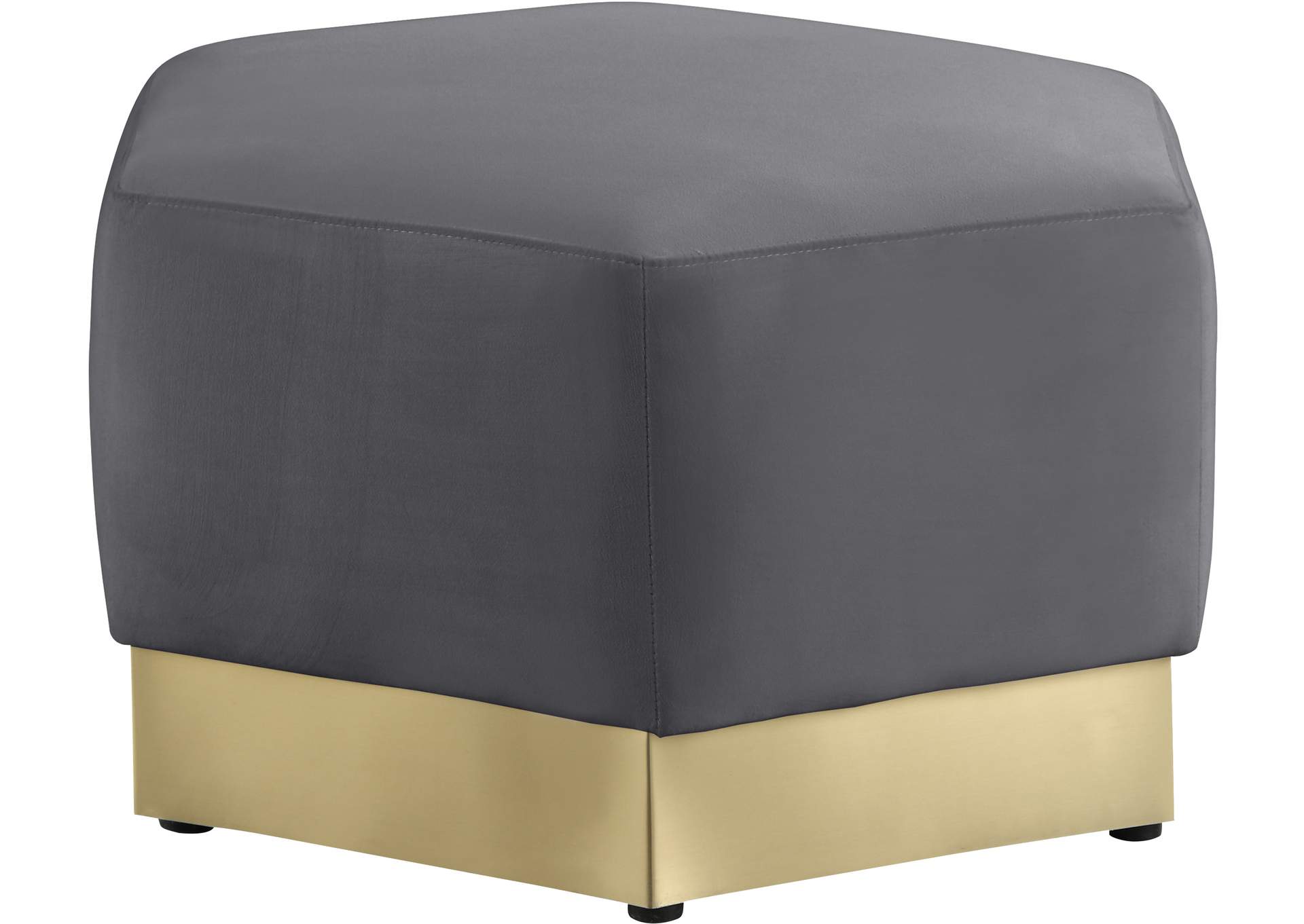 Marquis Grey Velvet Ottoman,Meridian Furniture