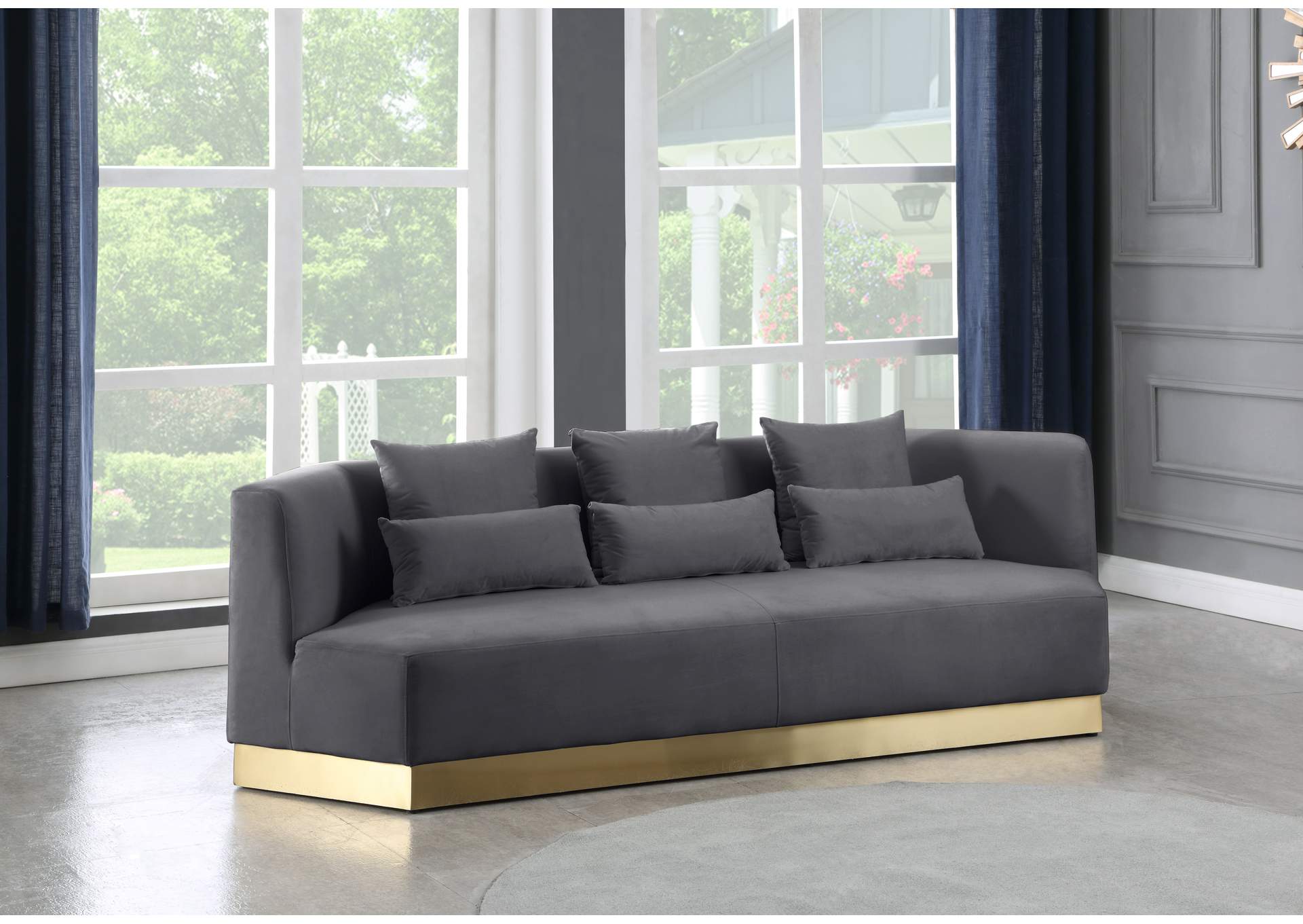 Marquis Grey Velvet Sofa,Meridian Furniture