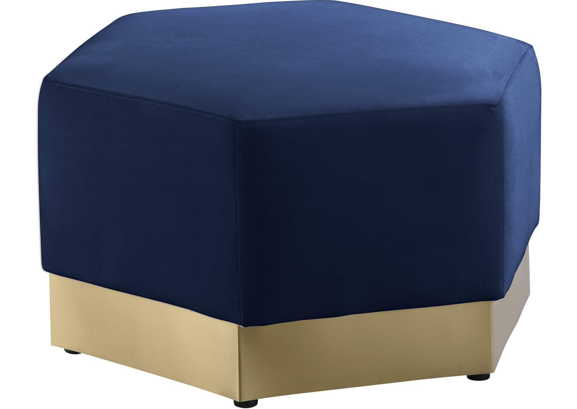 Marquis Navy Velvet Ottoman,Meridian Furniture