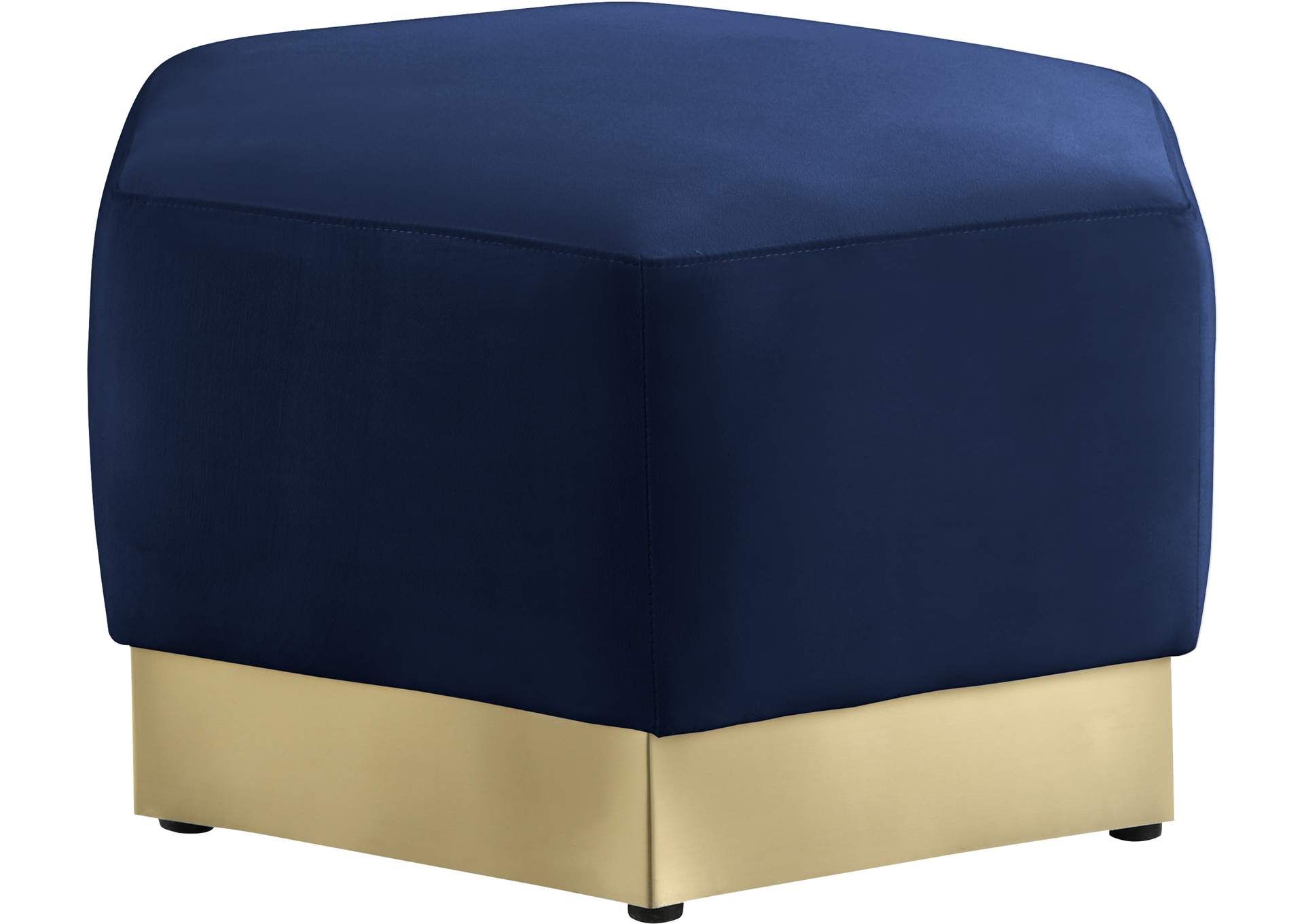 Marquis Navy Velvet Ottoman,Meridian Furniture