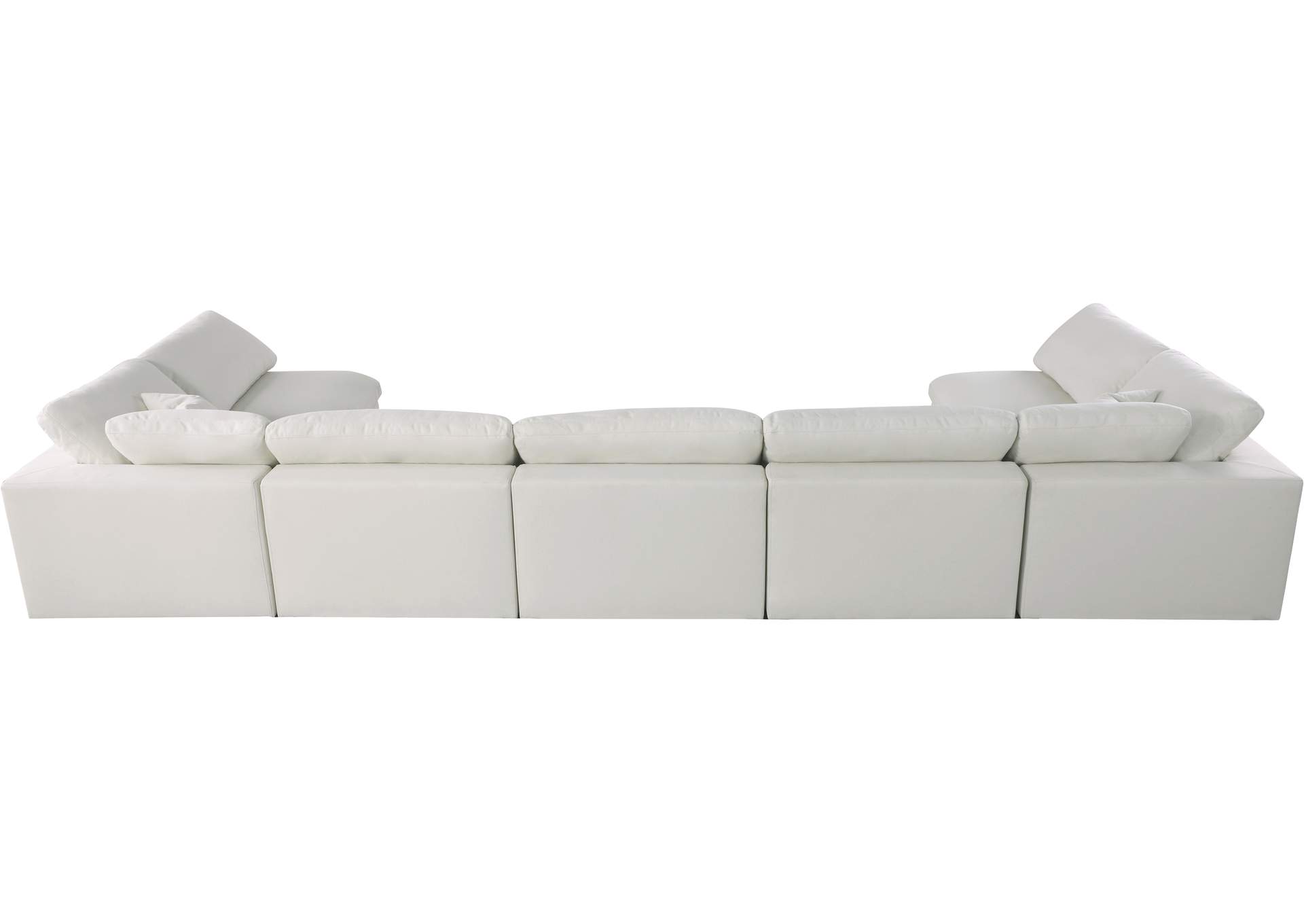 Serene Cream Linen Textured Fabric Deluxe Comfort Modular Sectional,Meridian Furniture