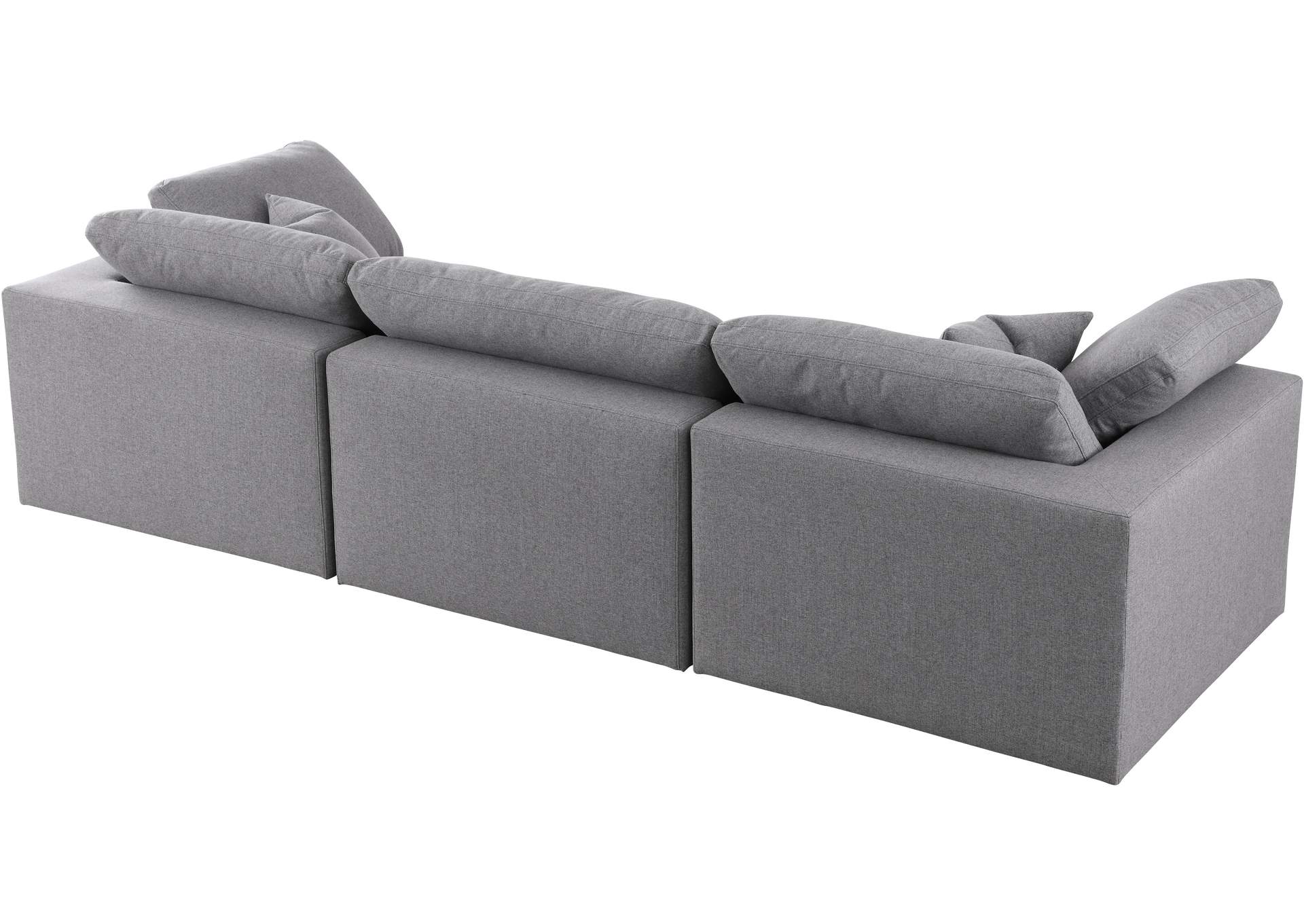 Serene Grey Linen Textured Fabric Deluxe Comfort Modular Sofa,Meridian Furniture