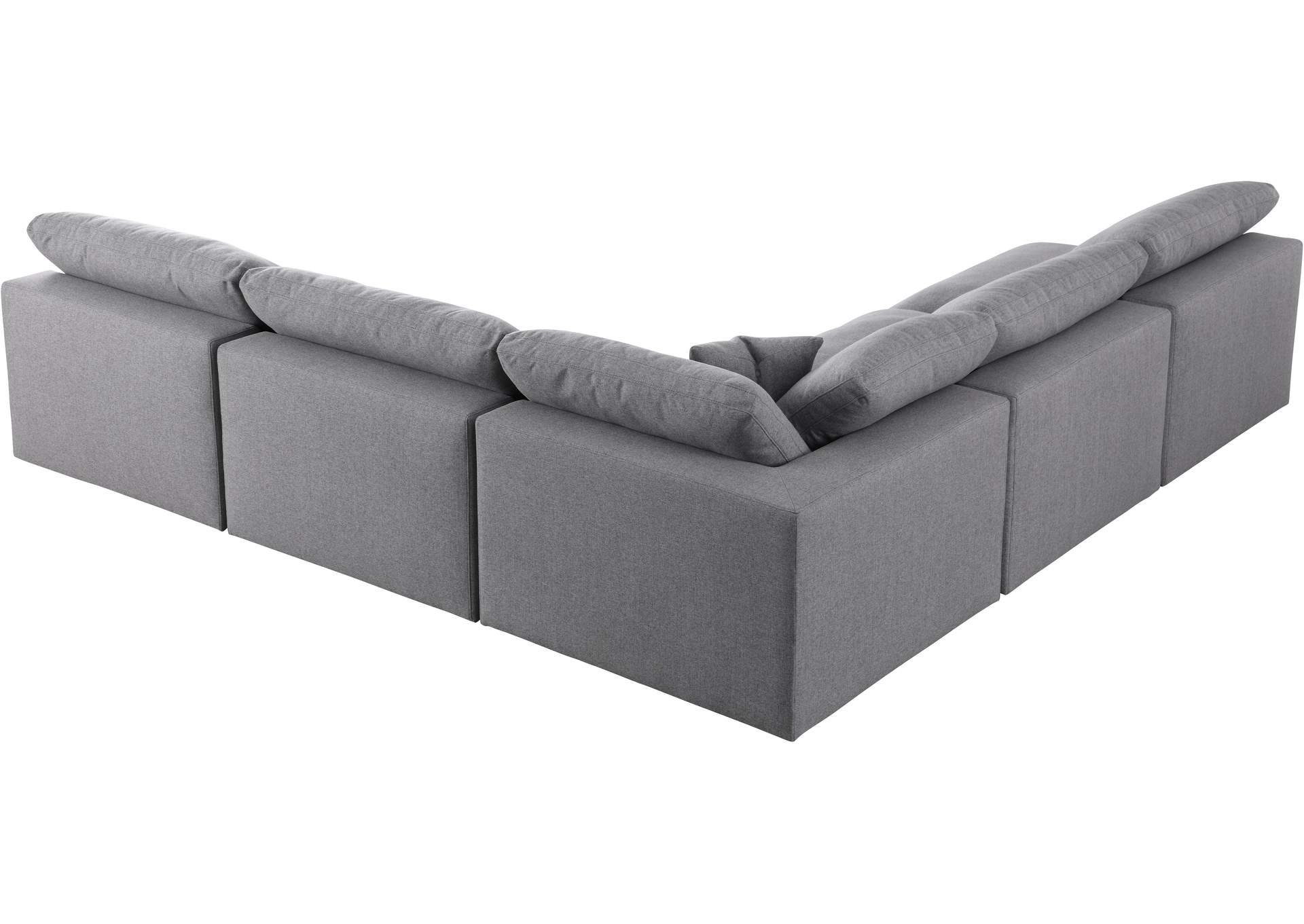 Serene Grey Linen Textured Fabric Deluxe Comfort Modular Sectional,Meridian Furniture