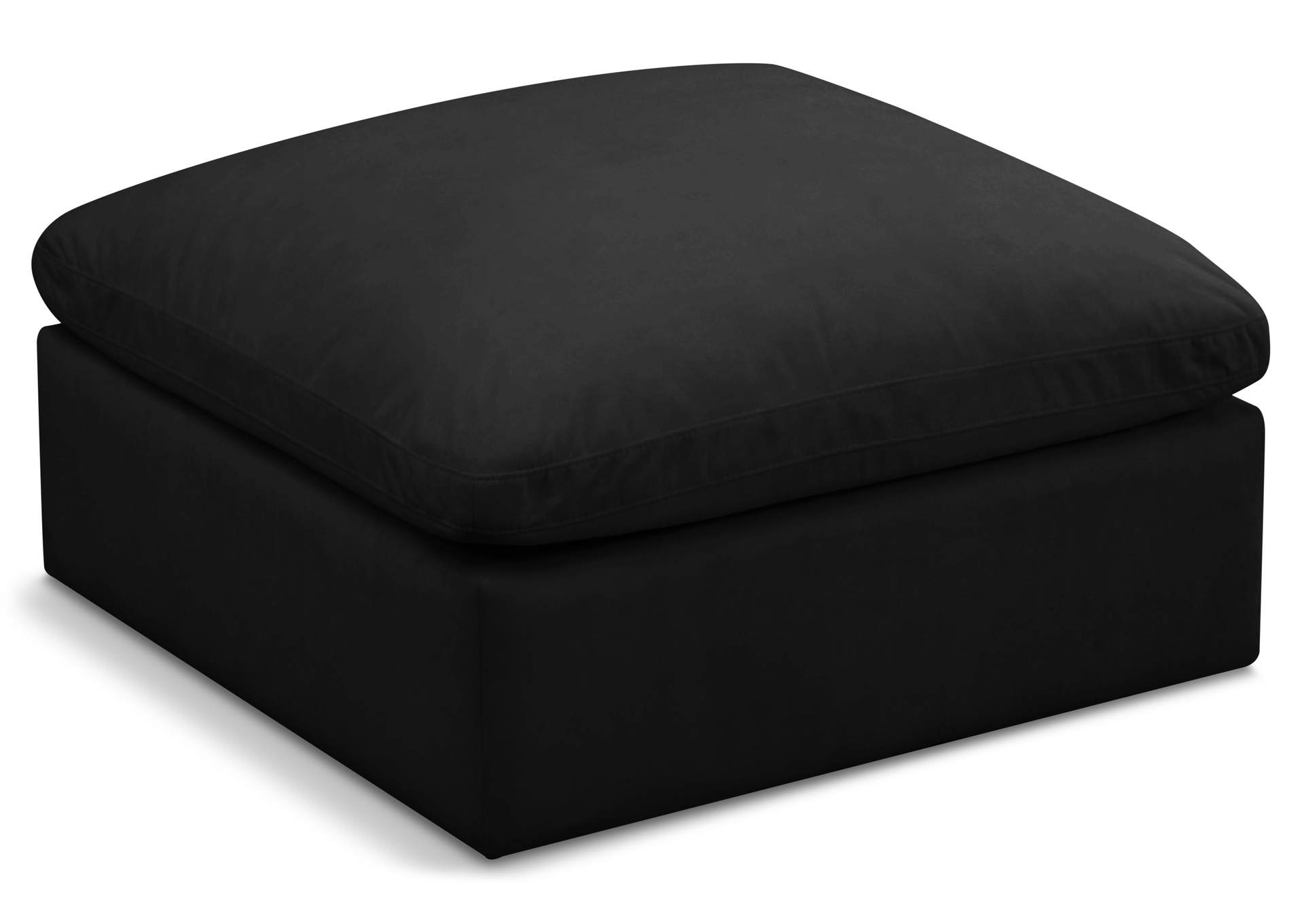 Plush Black Velvet Standard Comfort Modular Ottoman,Meridian Furniture