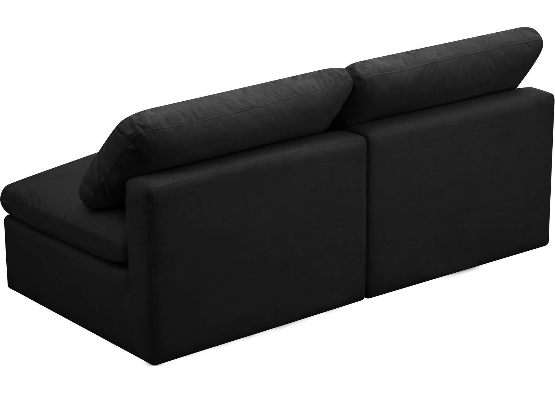 Plush Black Velvet Standard Comfort Modular Sofa,Meridian Furniture