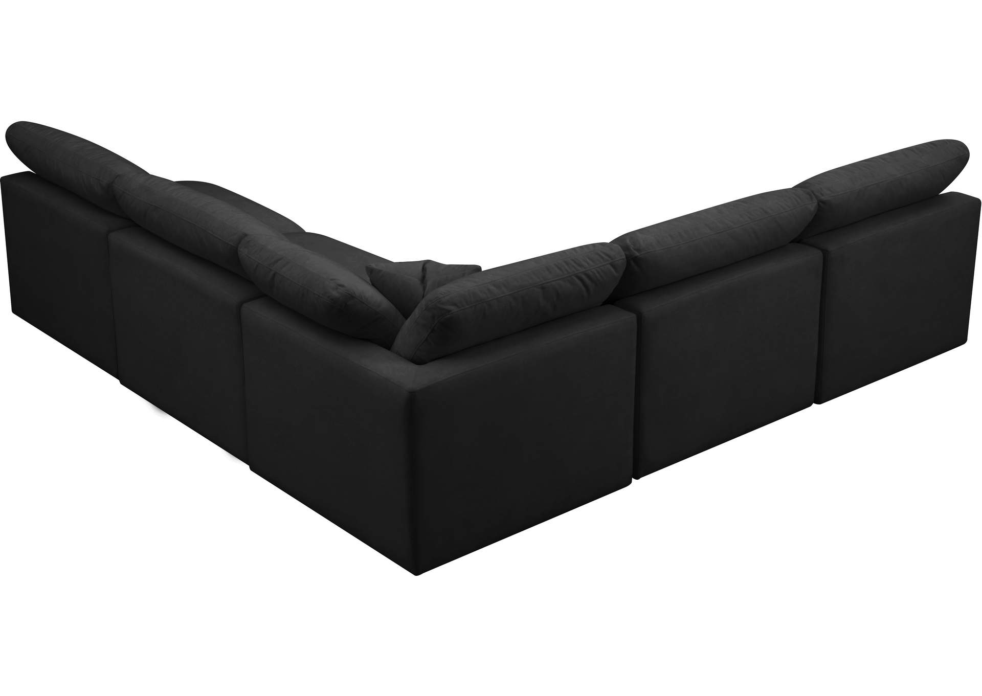 Plush Black Velvet Standard Comfort Modular Sectional,Meridian Furniture