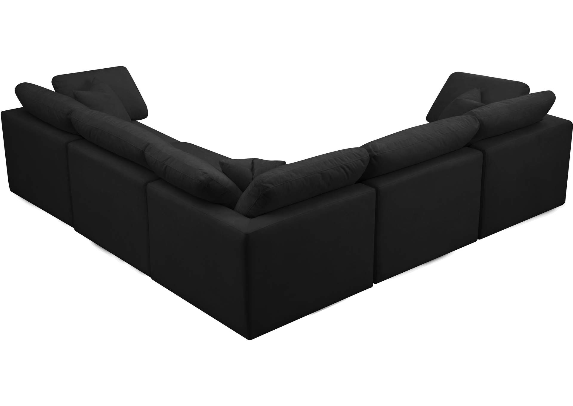 Plush Black Velvet Standard Comfort Modular Sectional,Meridian Furniture