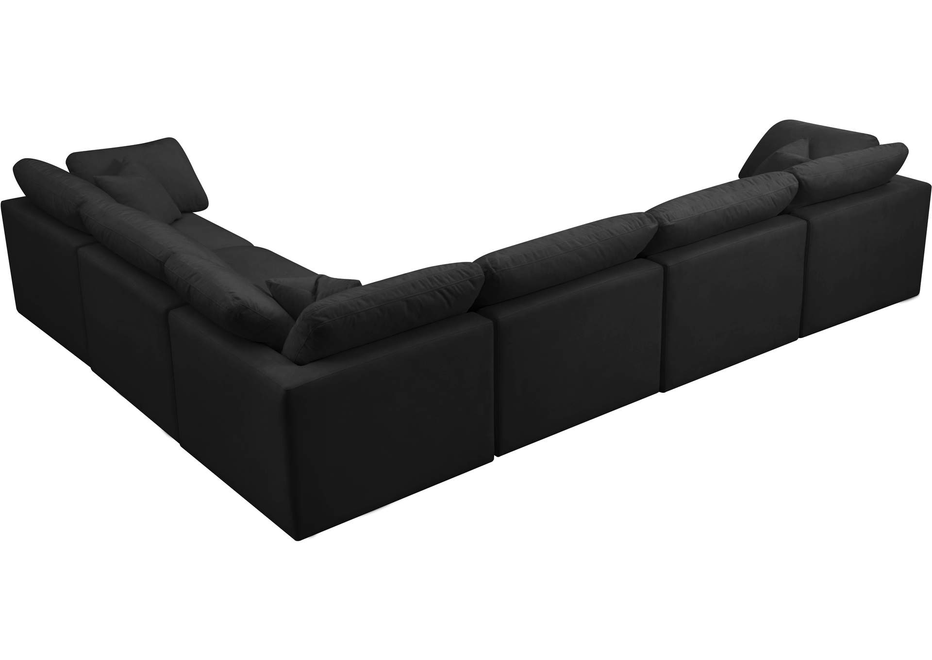 Plush Black Velvet Standard Comfort Modular Sectional,Meridian Furniture