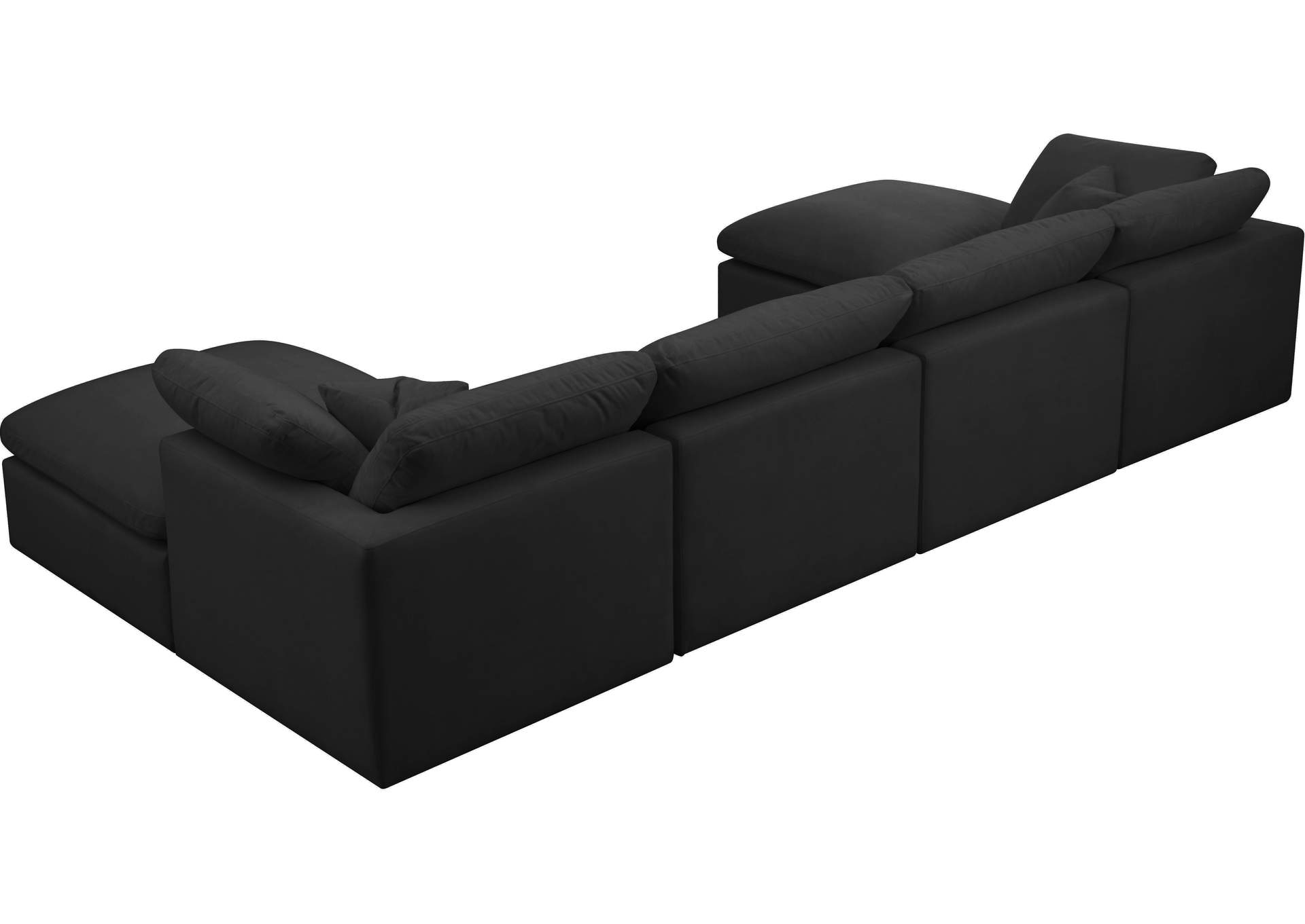 Plush Black Velvet Standard Comfort Modular Sectional,Meridian Furniture