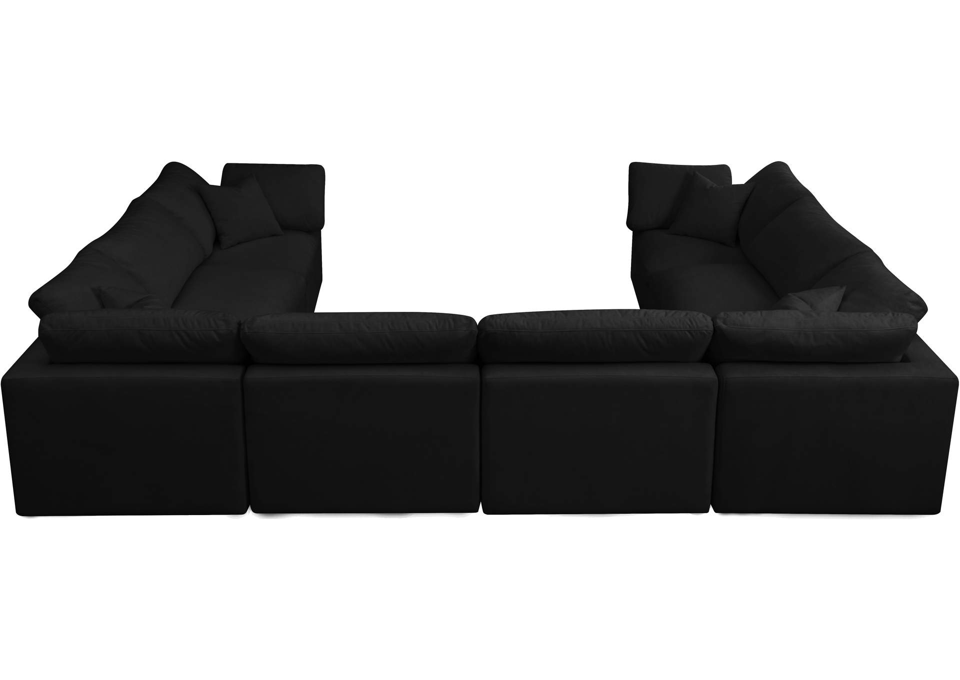 Plush Black Velvet Standard Comfort Modular Sectional,Meridian Furniture