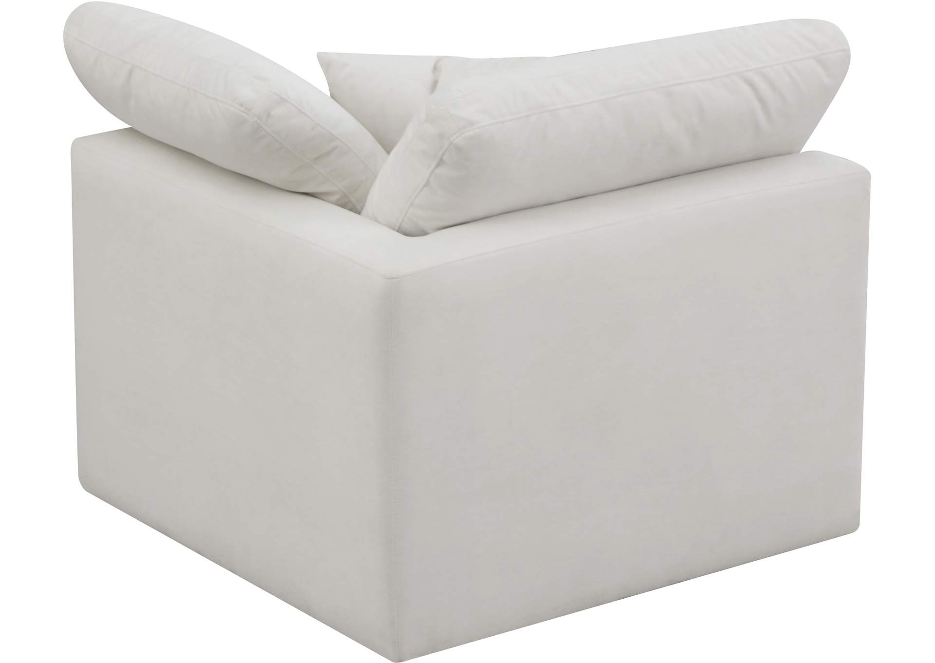 Plush Cream Velvet Standard Cloud Modular Corner Chair,Meridian Furniture