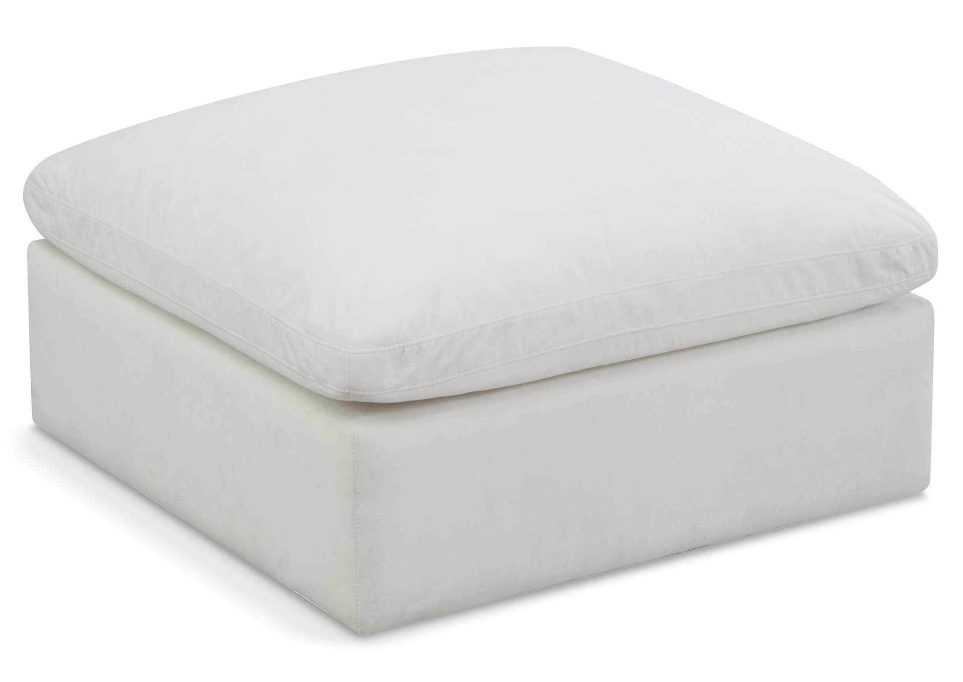 Plush Cream Velvet Standard Comfort Modular Ottoman,Meridian Furniture