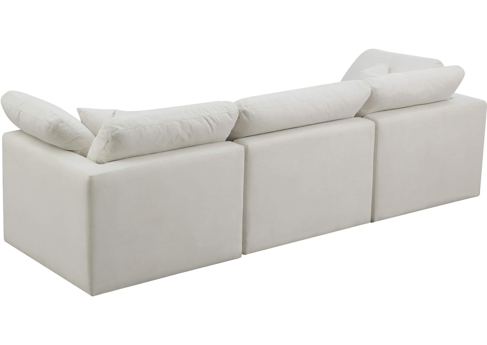 Plush Cream Velvet Standard Comfort Modular Sofa,Meridian Furniture