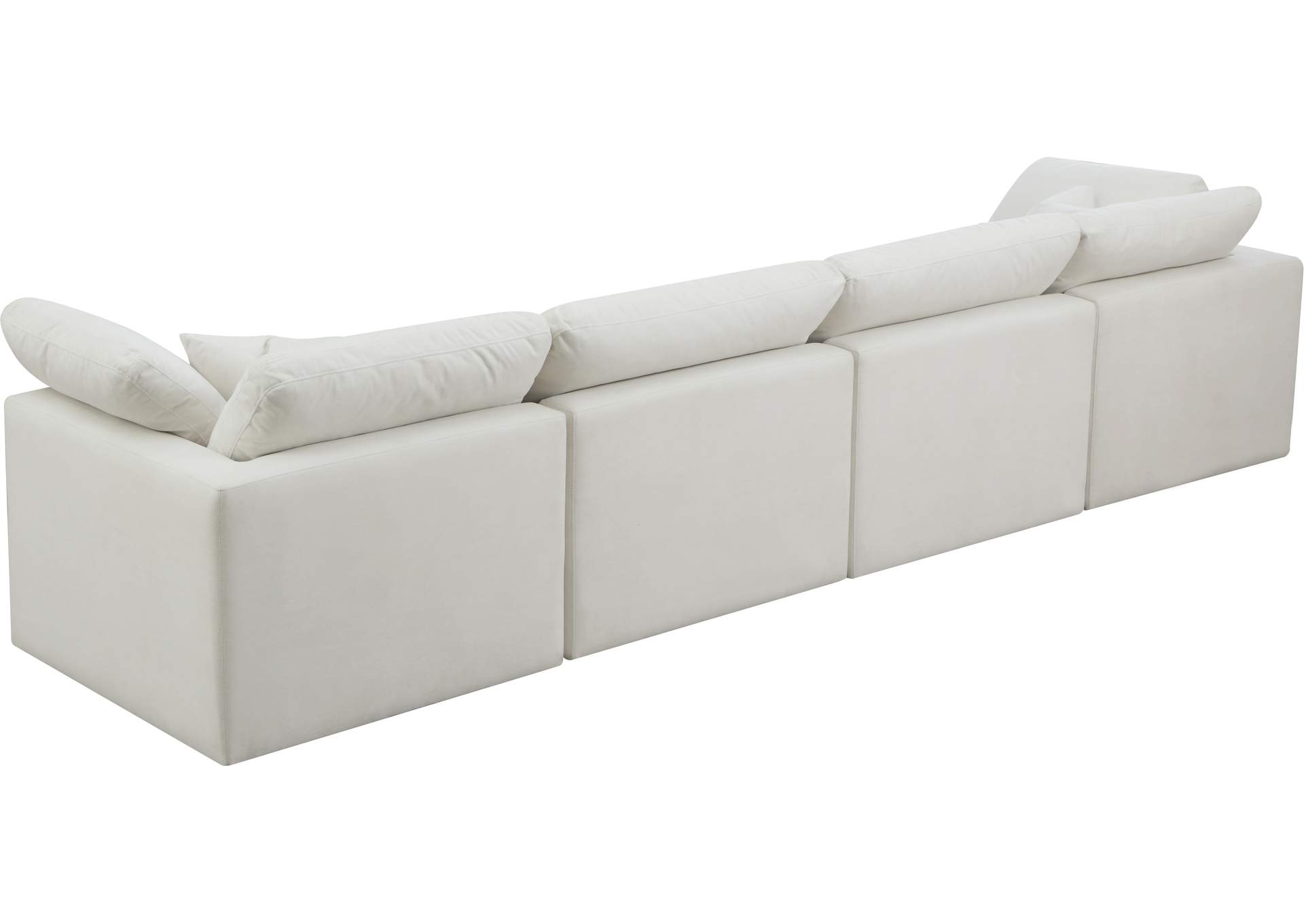 Plush Cream Velvet Standard Comfort Modular Sofa,Meridian Furniture