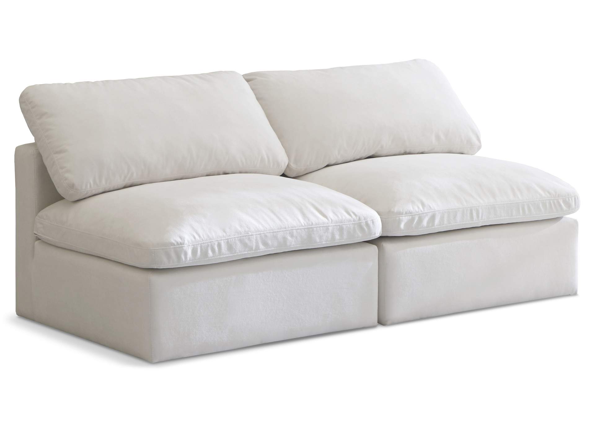 Plush Cream Velvet Standard Comfort Modular Sofa,Meridian Furniture