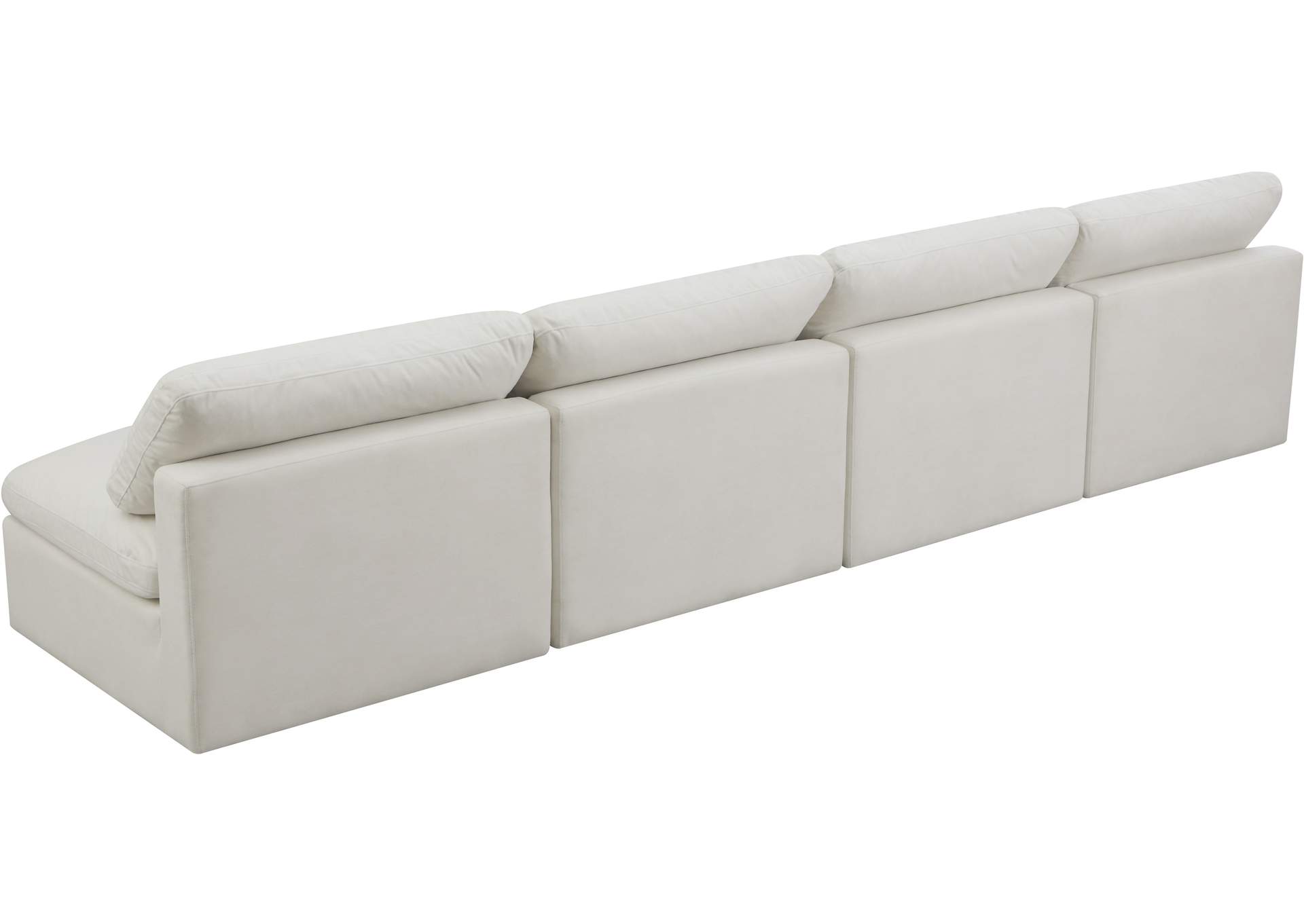 Plush Cream Velvet Standard Comfort Modular Sofa,Meridian Furniture