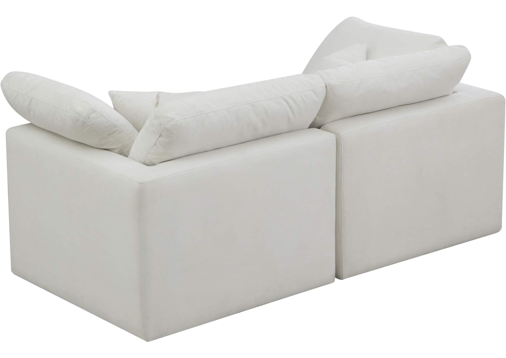 Plush Cream Velvet Standard Comfort Modular Sofa,Meridian Furniture