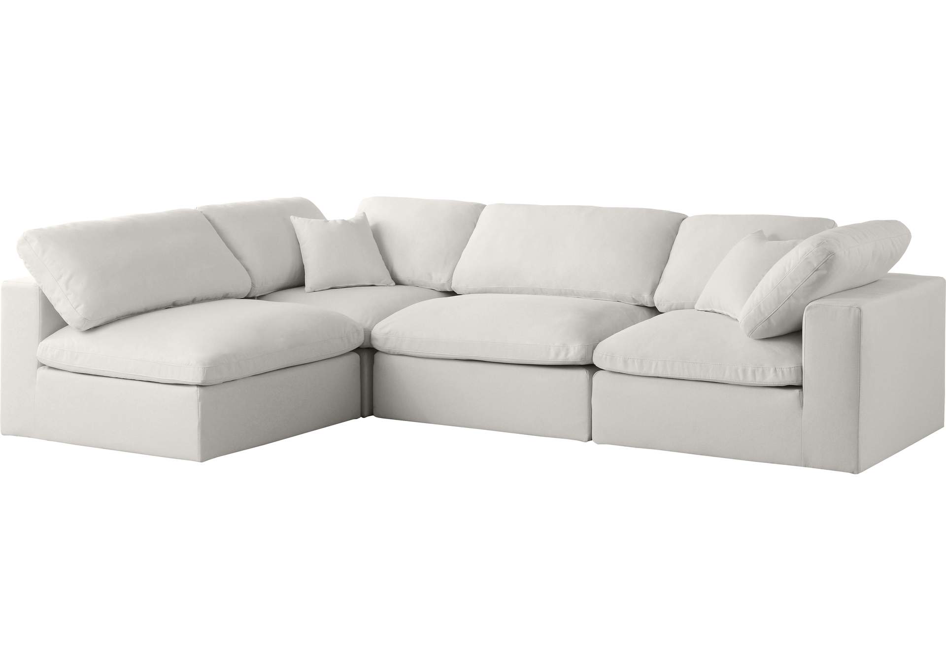 Plush Cream Velvet Standard Comfort Modular Sectional,Meridian Furniture