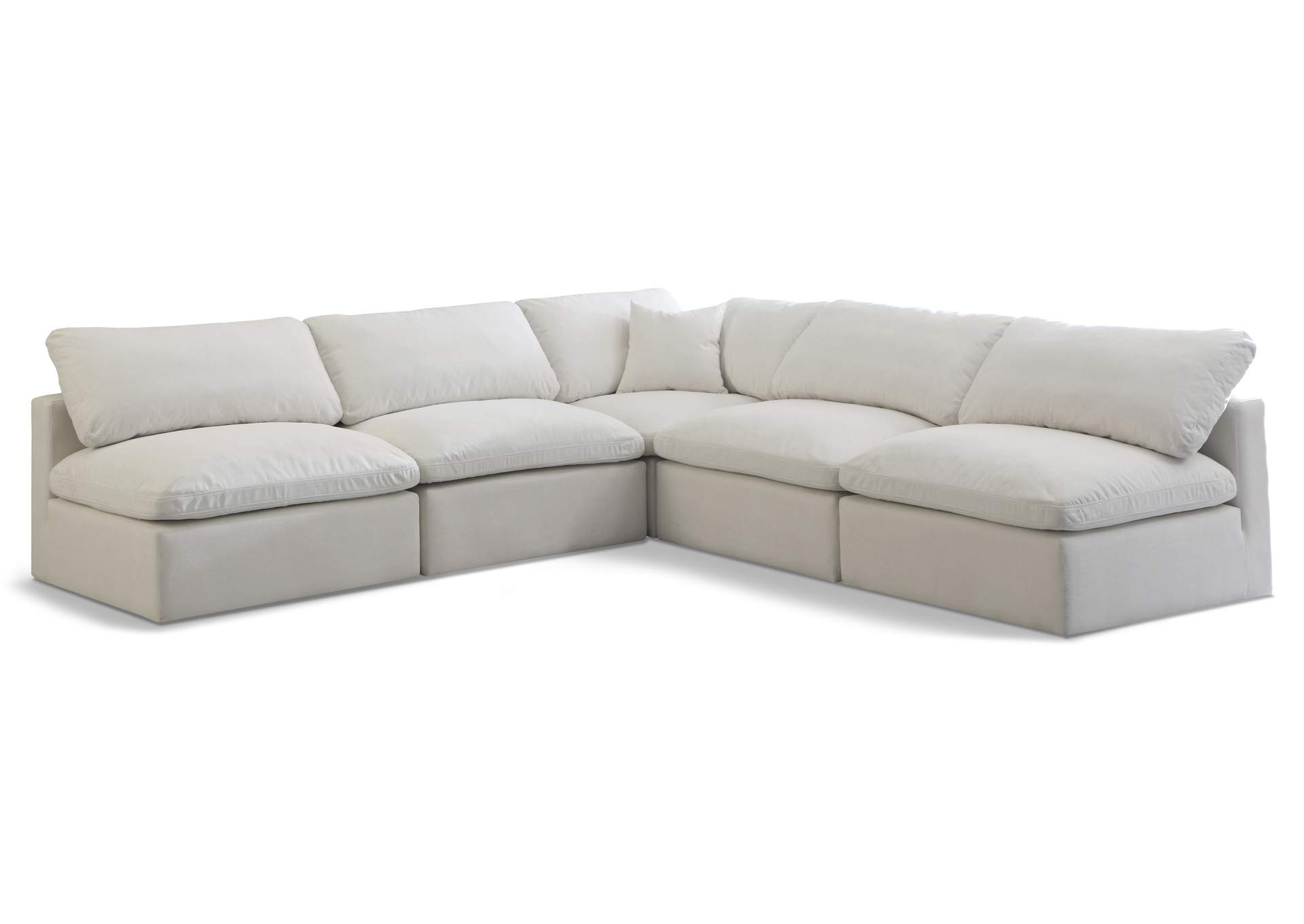 Plush Cream Velvet Standard Comfort Modular Sectional,Meridian Furniture