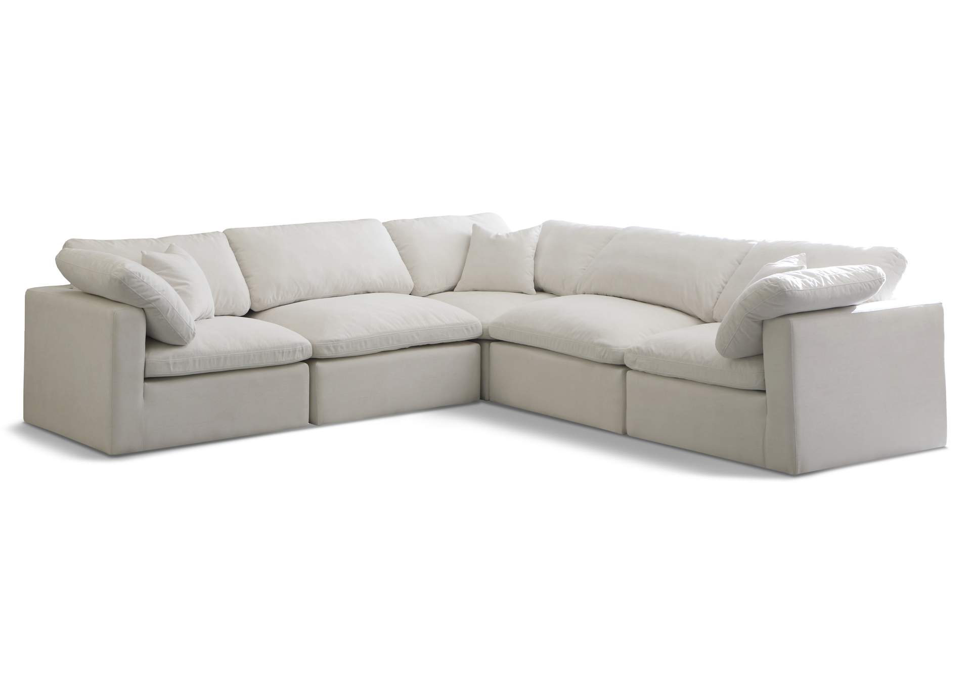 Plush Cream Velvet Standard Comfort Modular Sectional,Meridian Furniture