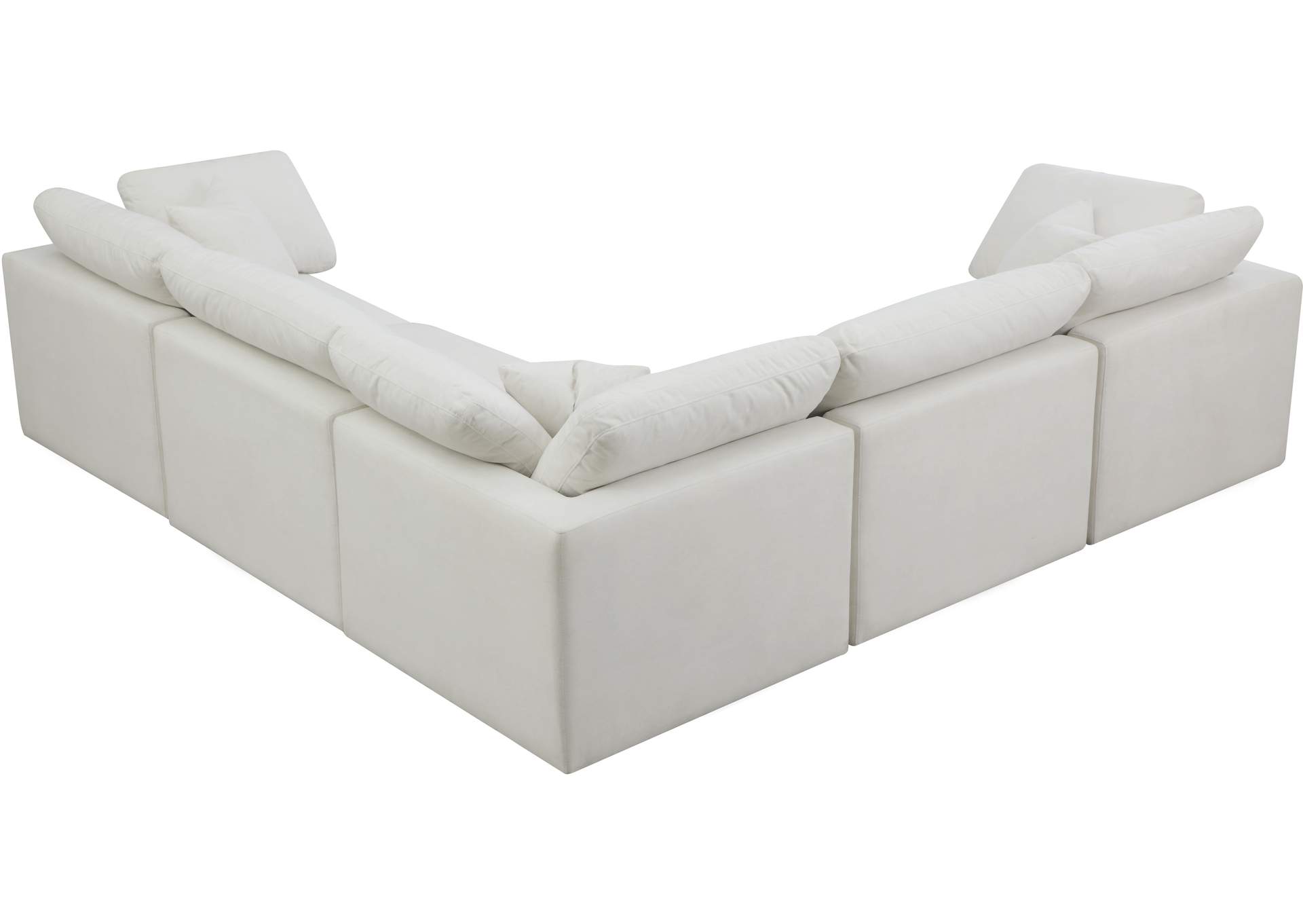 Plush Cream Velvet Standard Comfort Modular Sectional,Meridian Furniture