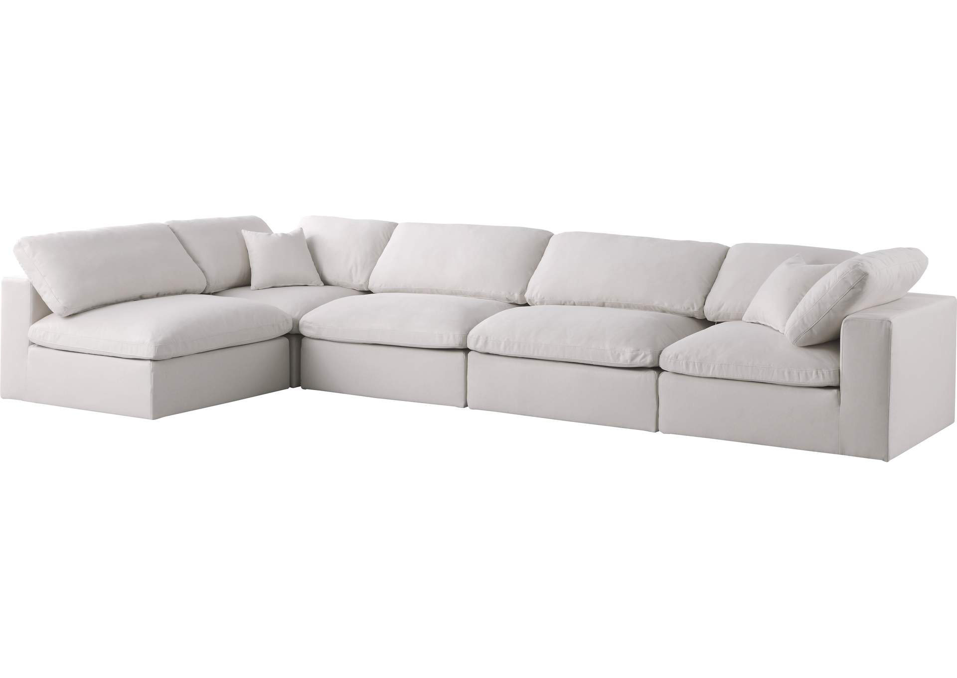 Plush Cream Velvet Standard Comfort Modular Sectional,Meridian Furniture