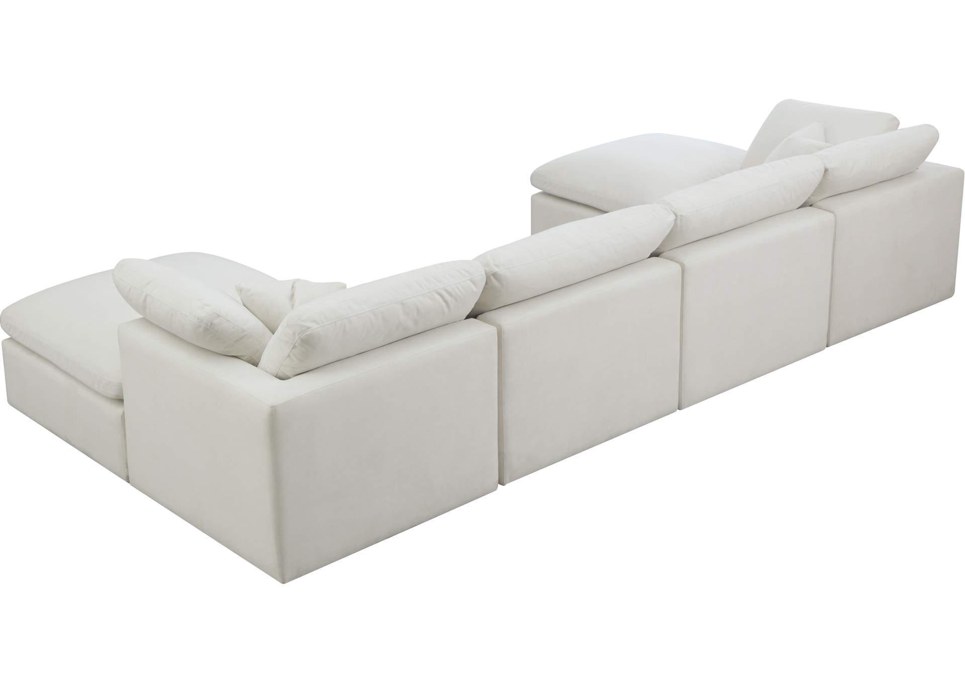 Plush Cream Velvet Standard Comfort Modular Sectional,Meridian Furniture