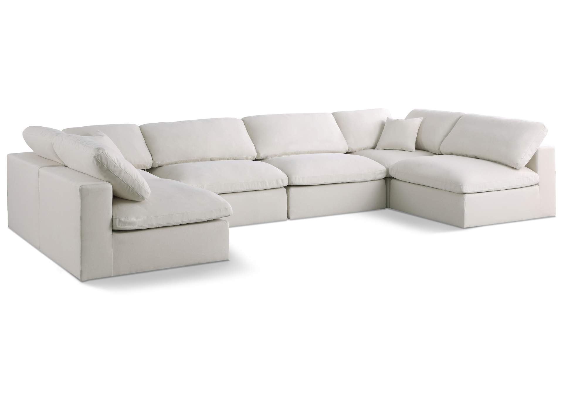 Plush Cream Velvet Standard Comfort Modular Sectional,Meridian Furniture