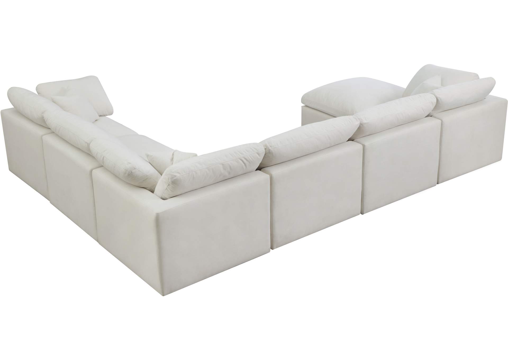 Plush Cream Velvet Standard Comfort Modular Sectional,Meridian Furniture