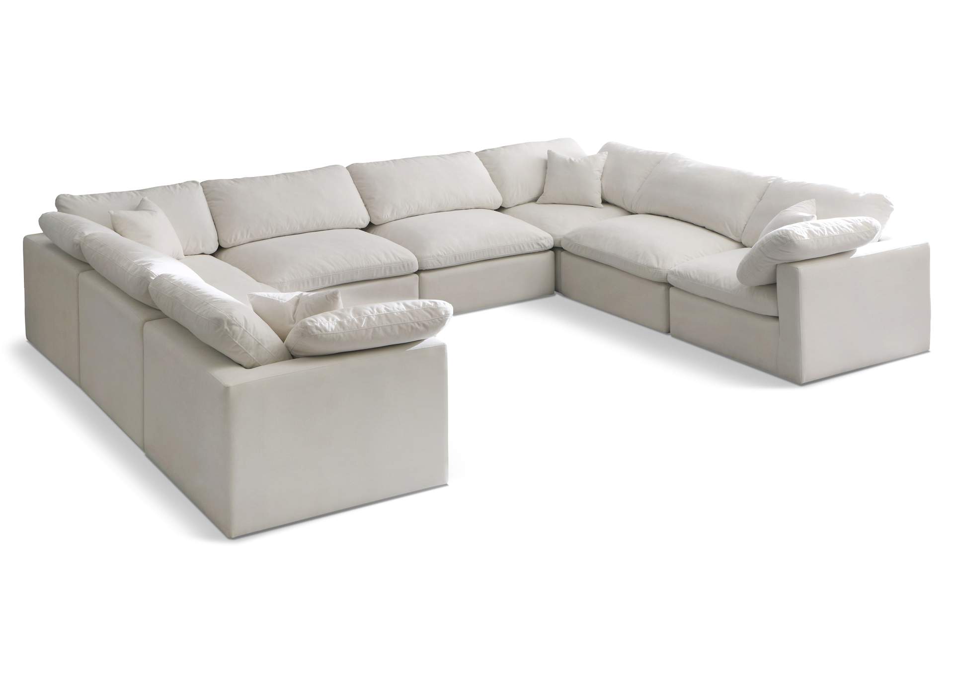 Plush Cream Velvet Standard Comfort Modular Sectional,Meridian Furniture